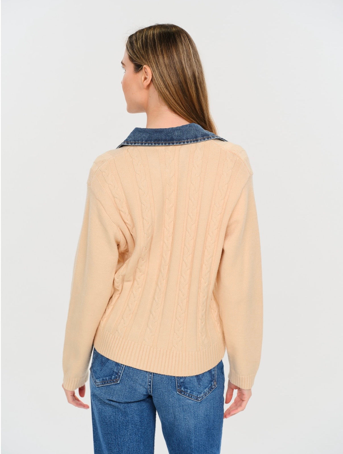 *PREORDER* SIX/FIFTY Kai | Denim Mixed Media Sweater