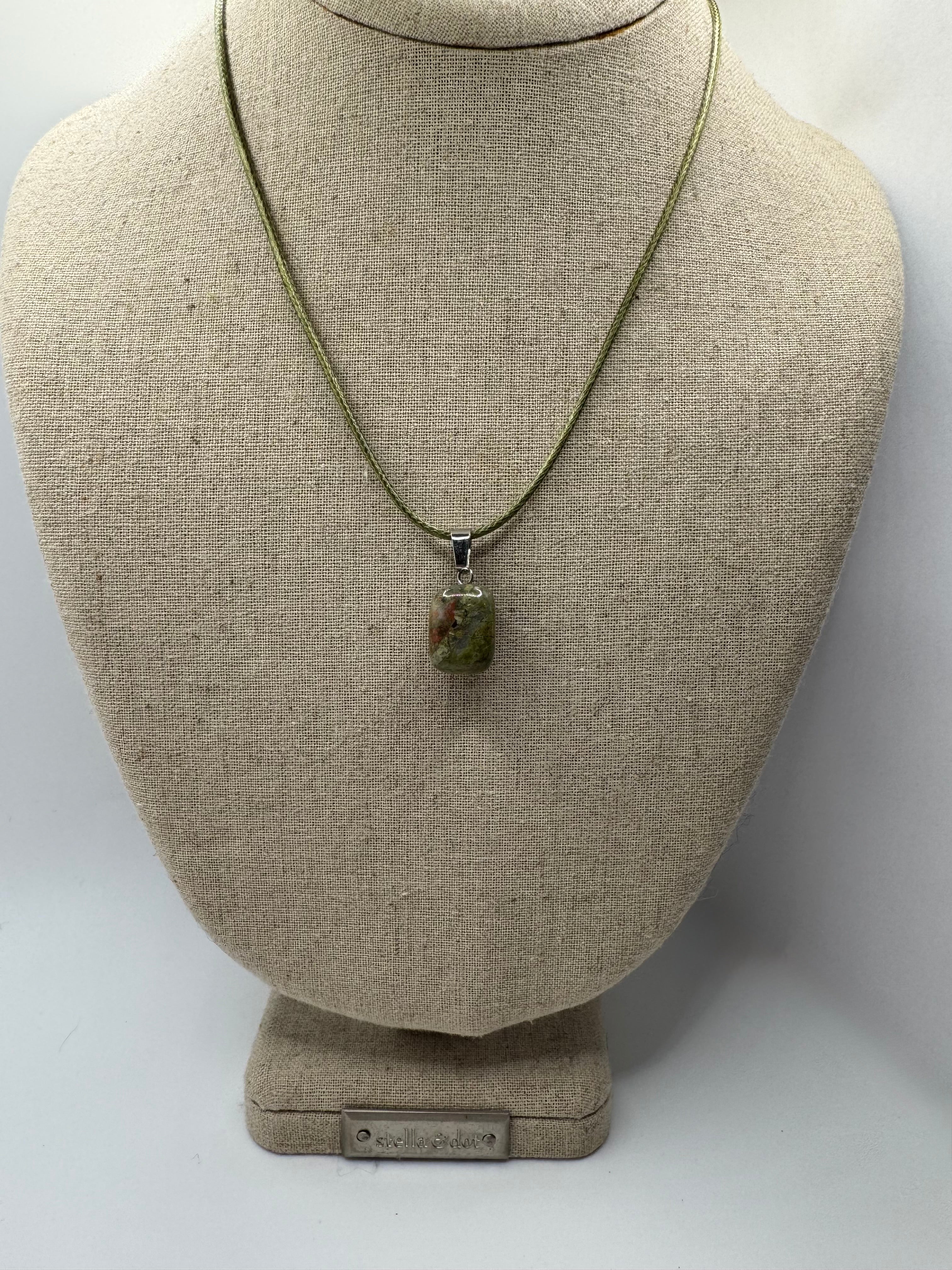 KRISTENS Mossstone Jasper Pendant Necklace