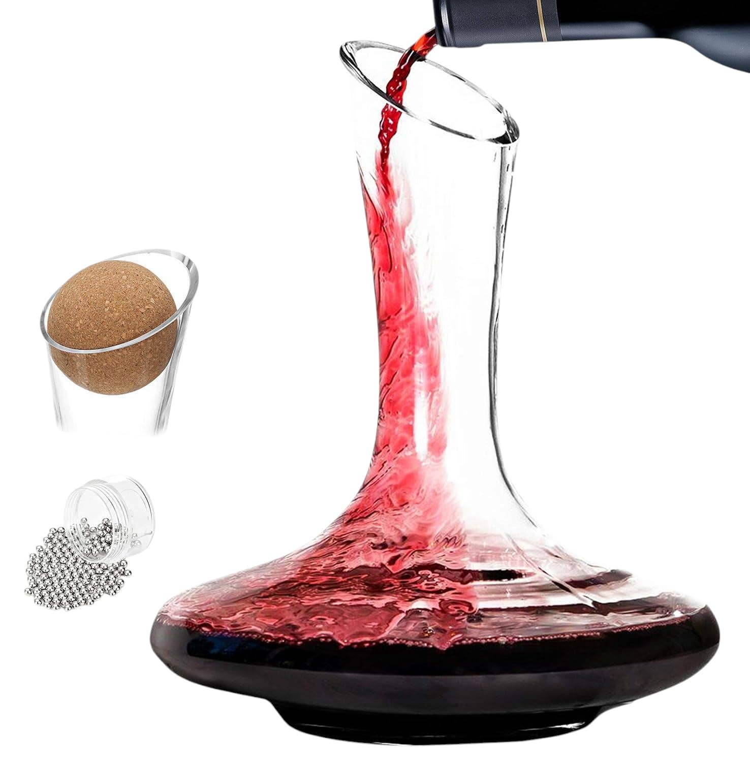 Wine Decanter Set With Stopper & Cleaning Beads 25 Oz
