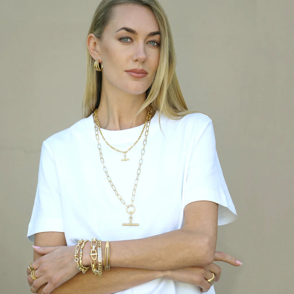 TAT2 DESIGNS Mini Gold Halo Byron Toggle Necklace