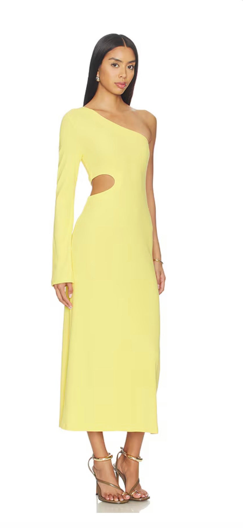 LNA Holden Rib One Shoulder Dress