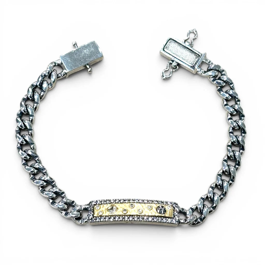 TAT2 DESIGNS Vintage Silver Soleil ID Bracelet
