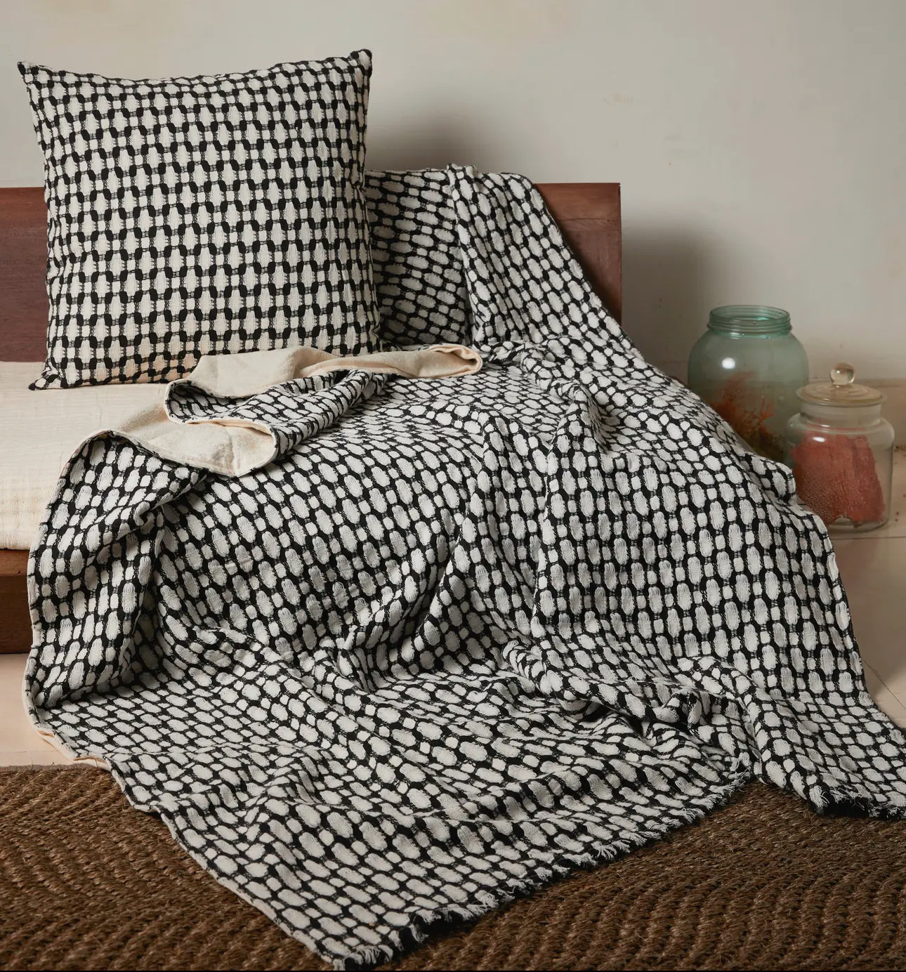 RICH HOME LINENS Honeycomb Waffle pillow cover