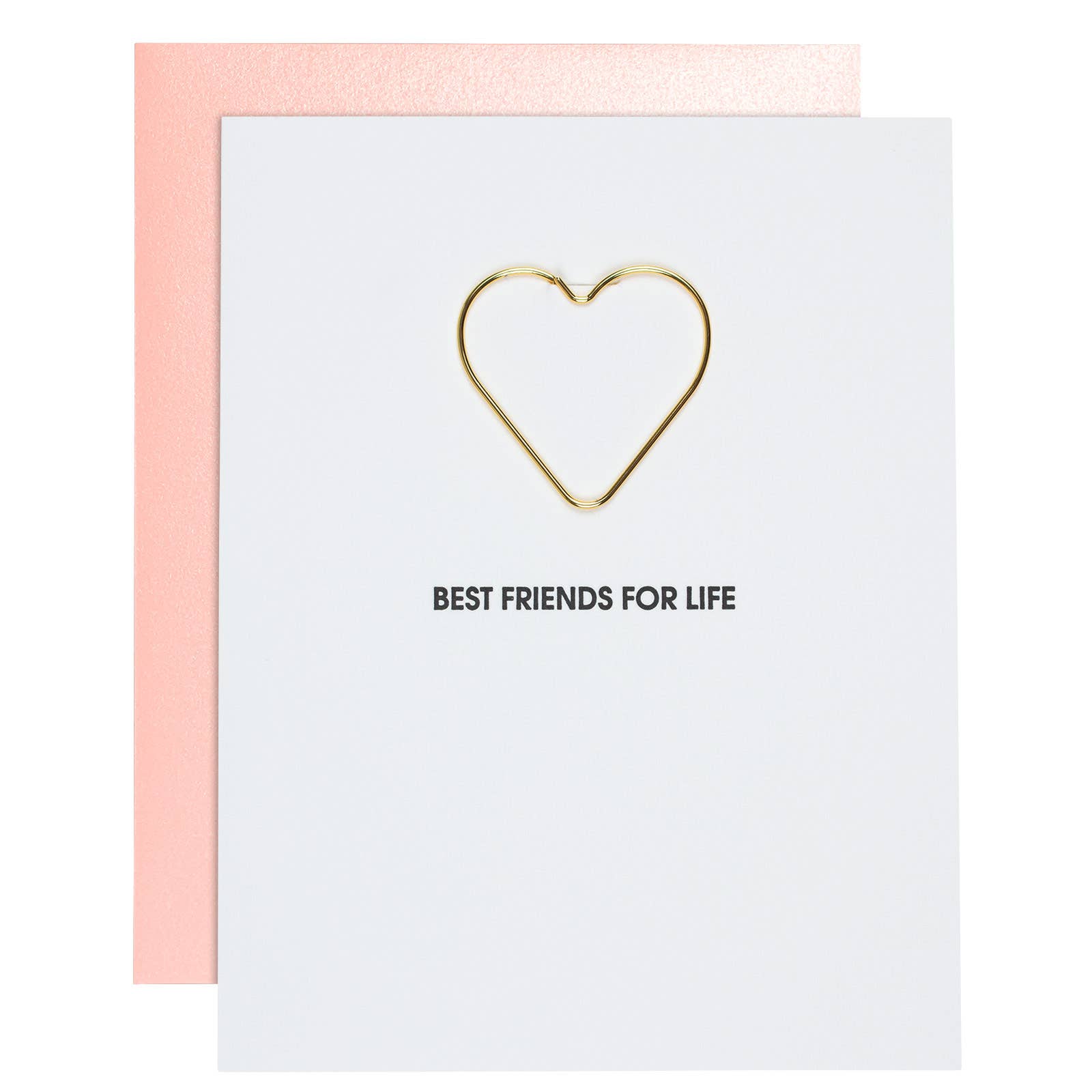 Best Friends For Life - Friendship HeartAll Hail - Crown Letterpress Paper Clip Greeting Card