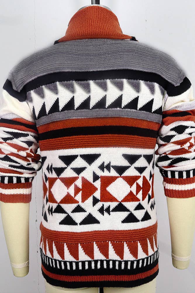 UNISHE Aztec Knitting Western Cardigan