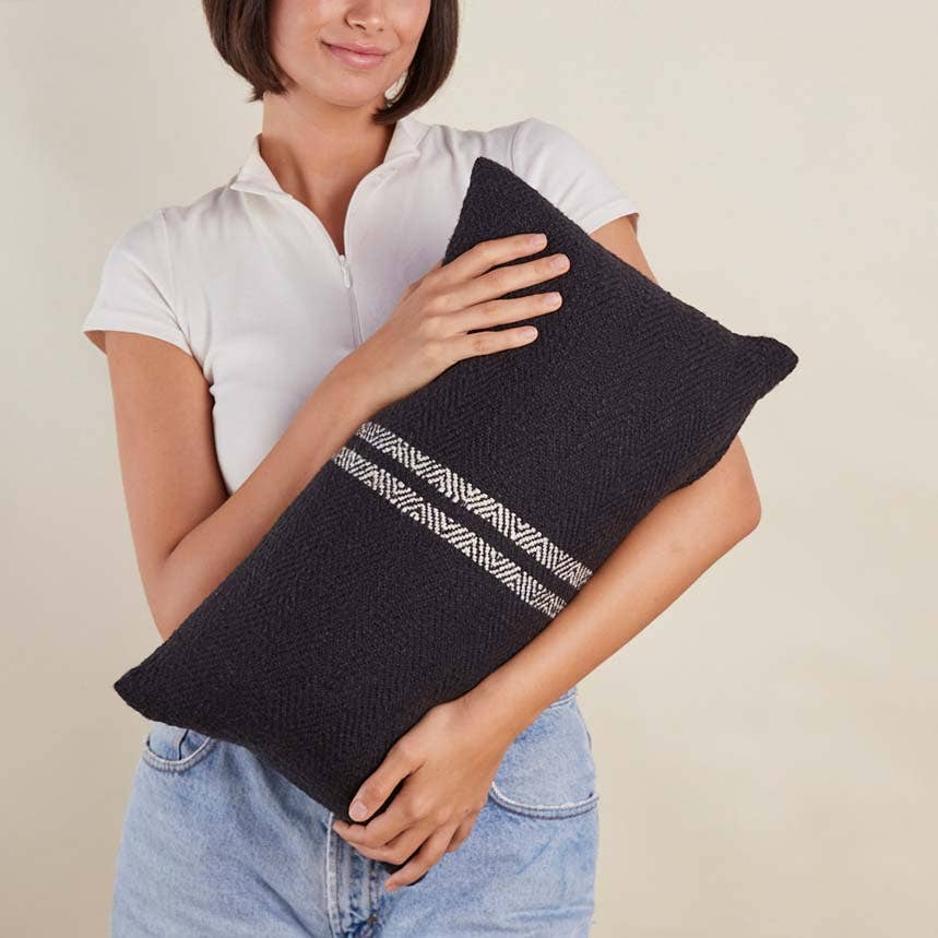 PILLOWPIA Hugh lumbar pillow in black