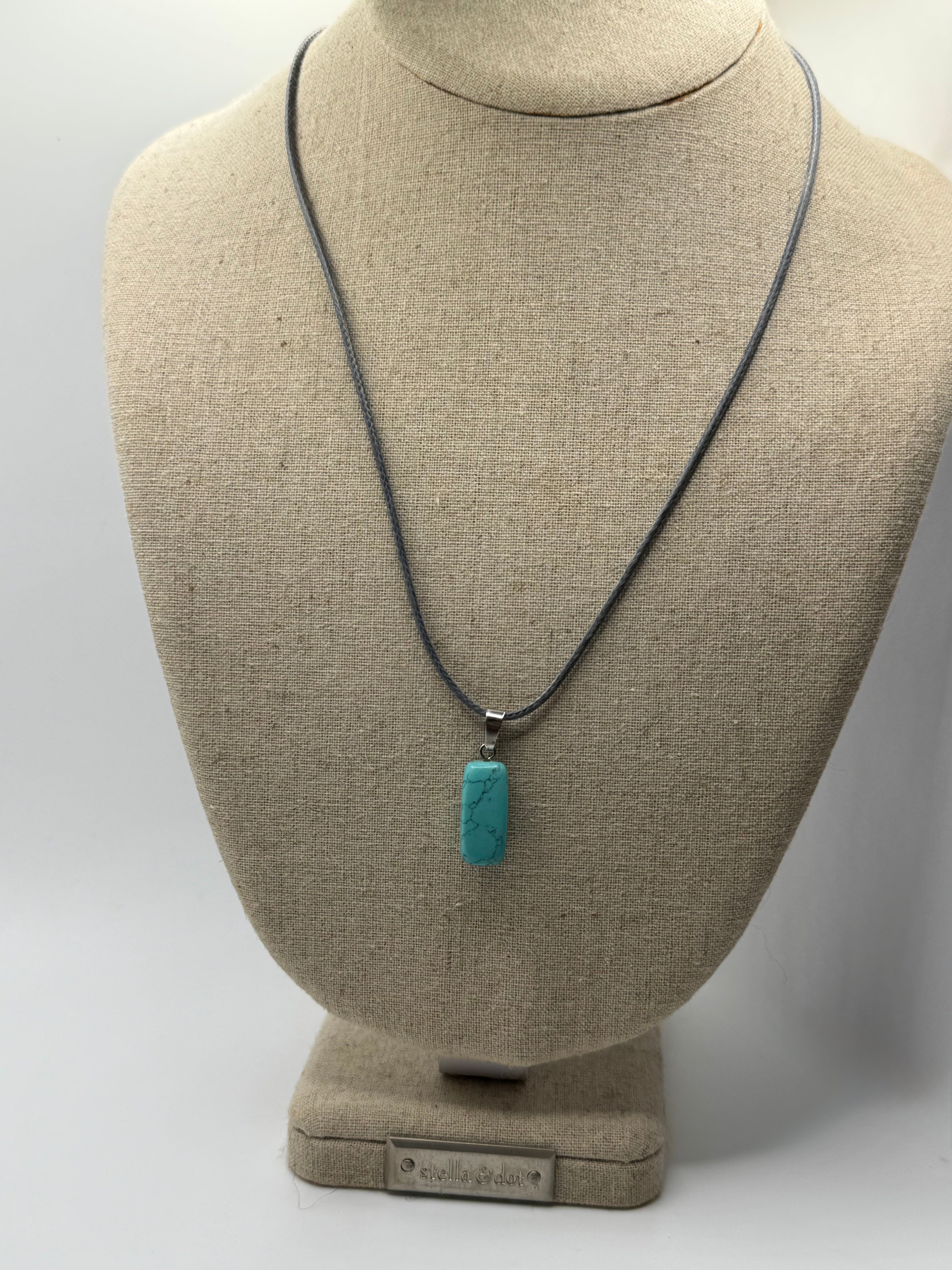 KRISTENS Turquoise Bar Pendant Necklace