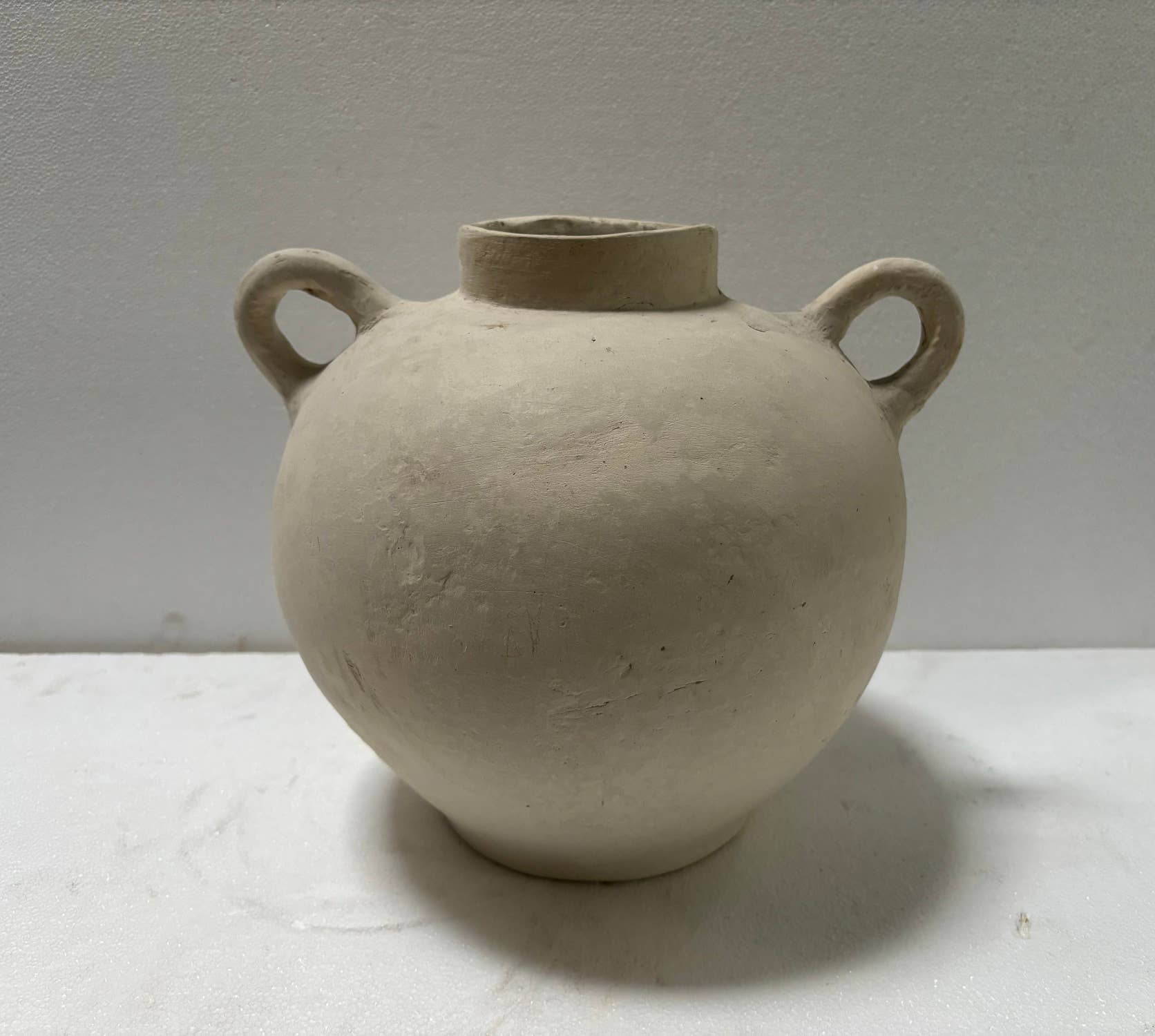 BIDK Paper Mache Vase Eco Mix White