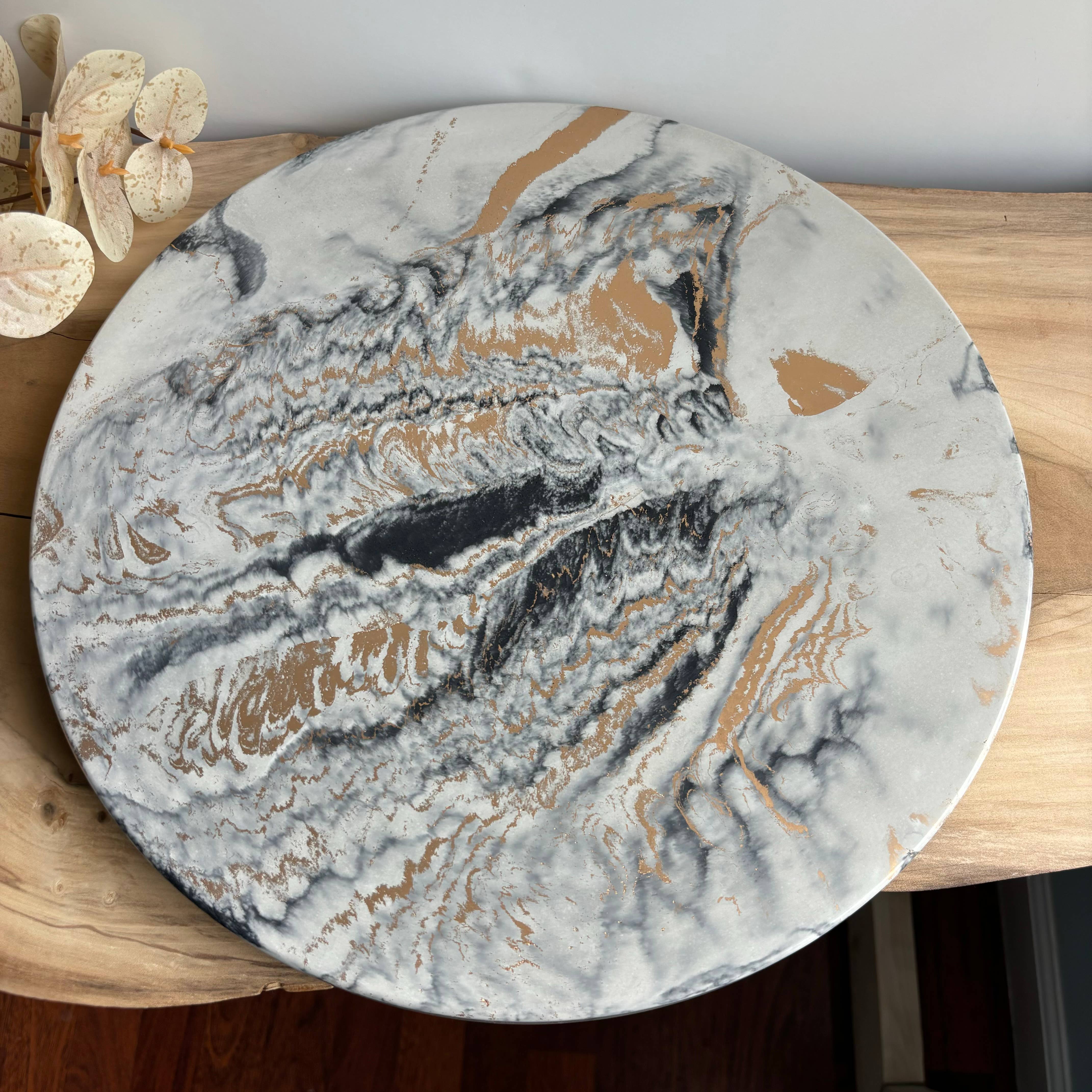 FANCY CONCRETE Lazy Susan 14" in Galactic Gray