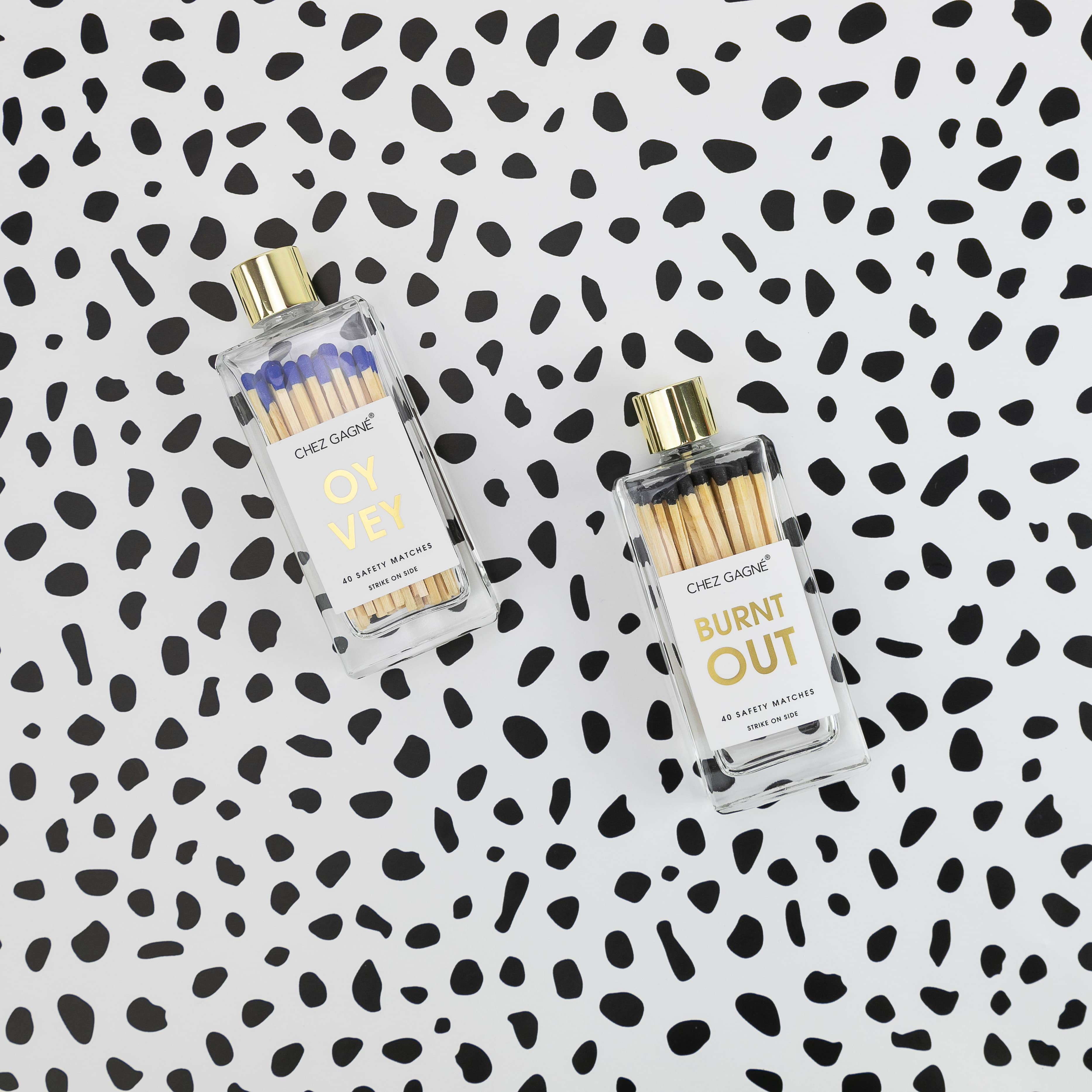 Oy Vey - Glass Bottle Safety Matches - Royal Blue