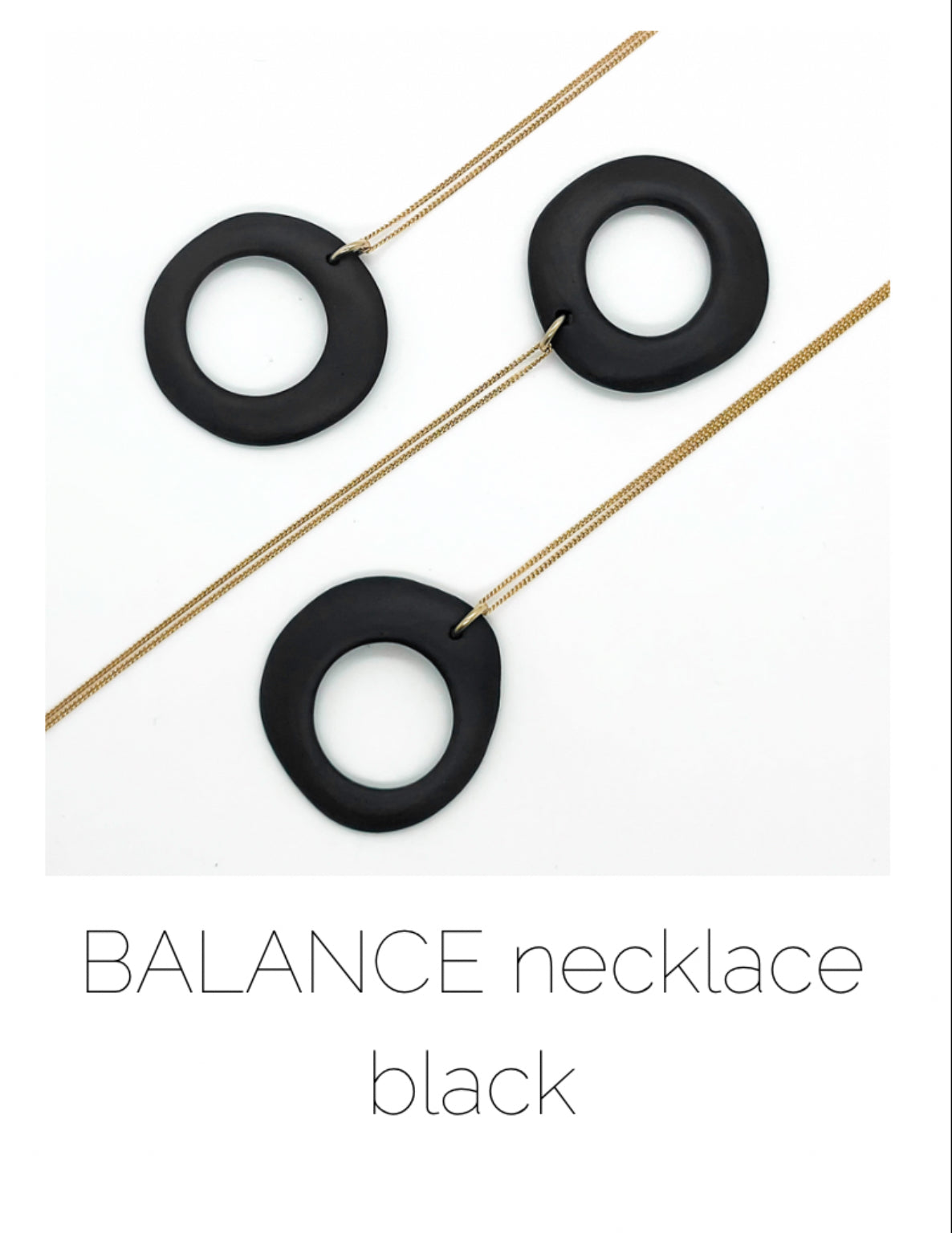 matte porcelain design Balance necklace black