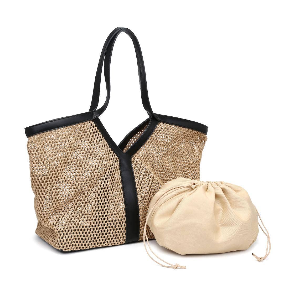 Nanette Tote: Natural Black