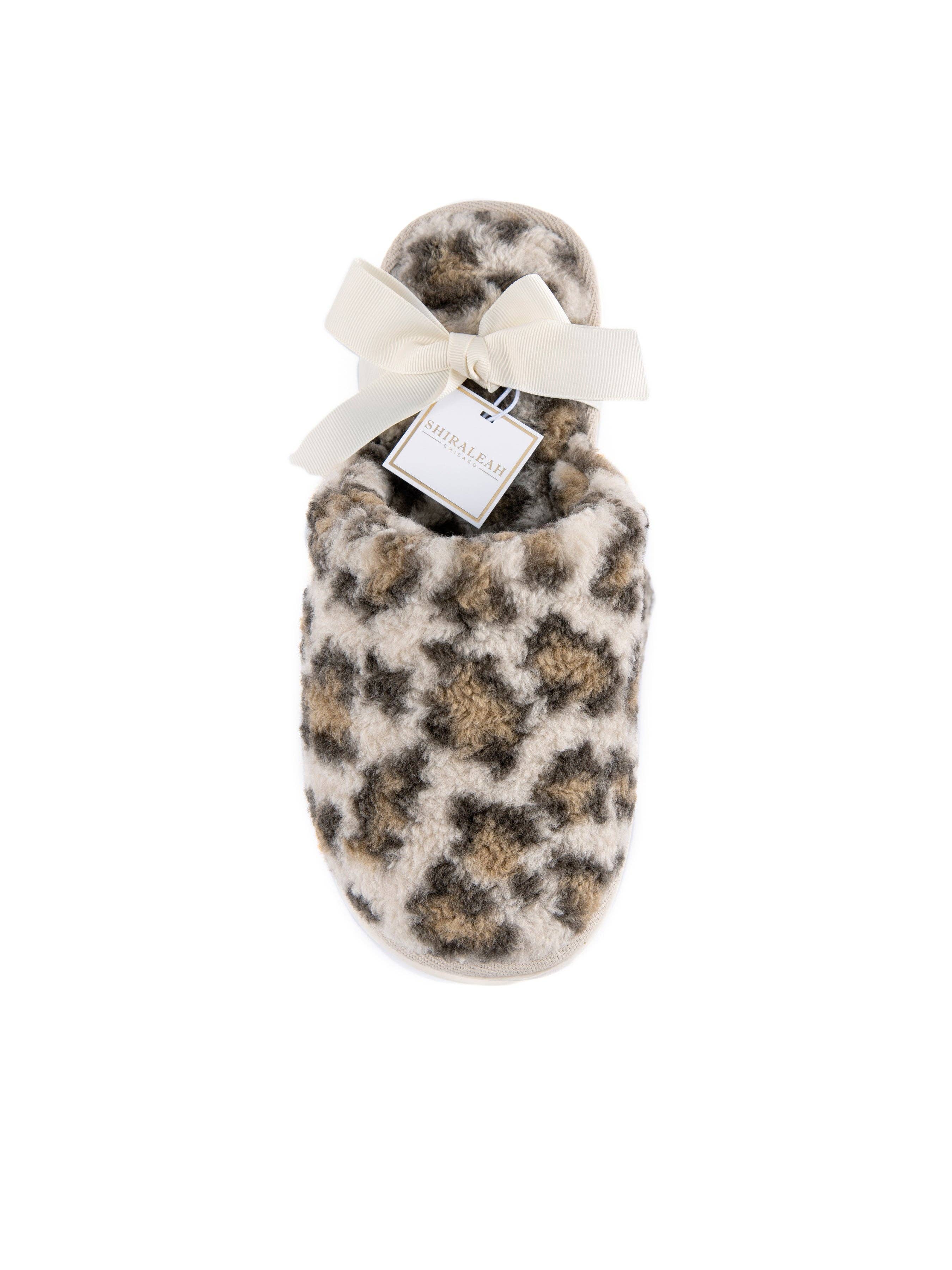 AVIGNON LEOPARD PRINT SHERPA SLIPPERS, MULTI: Multi / S/M fits size 6-8