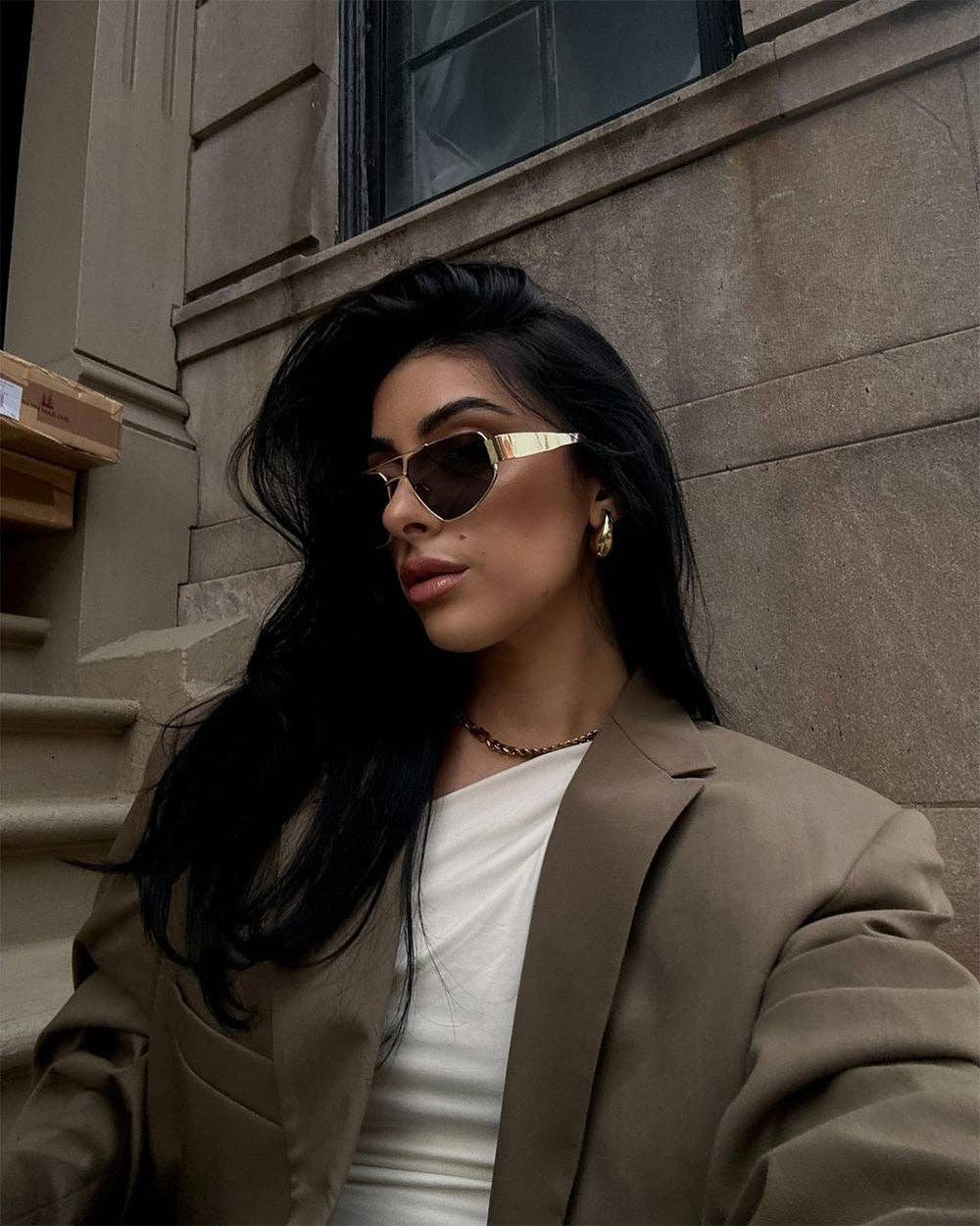 FIFTH & NINTH Taylor Sunglasses: Black/Gold + Polarized