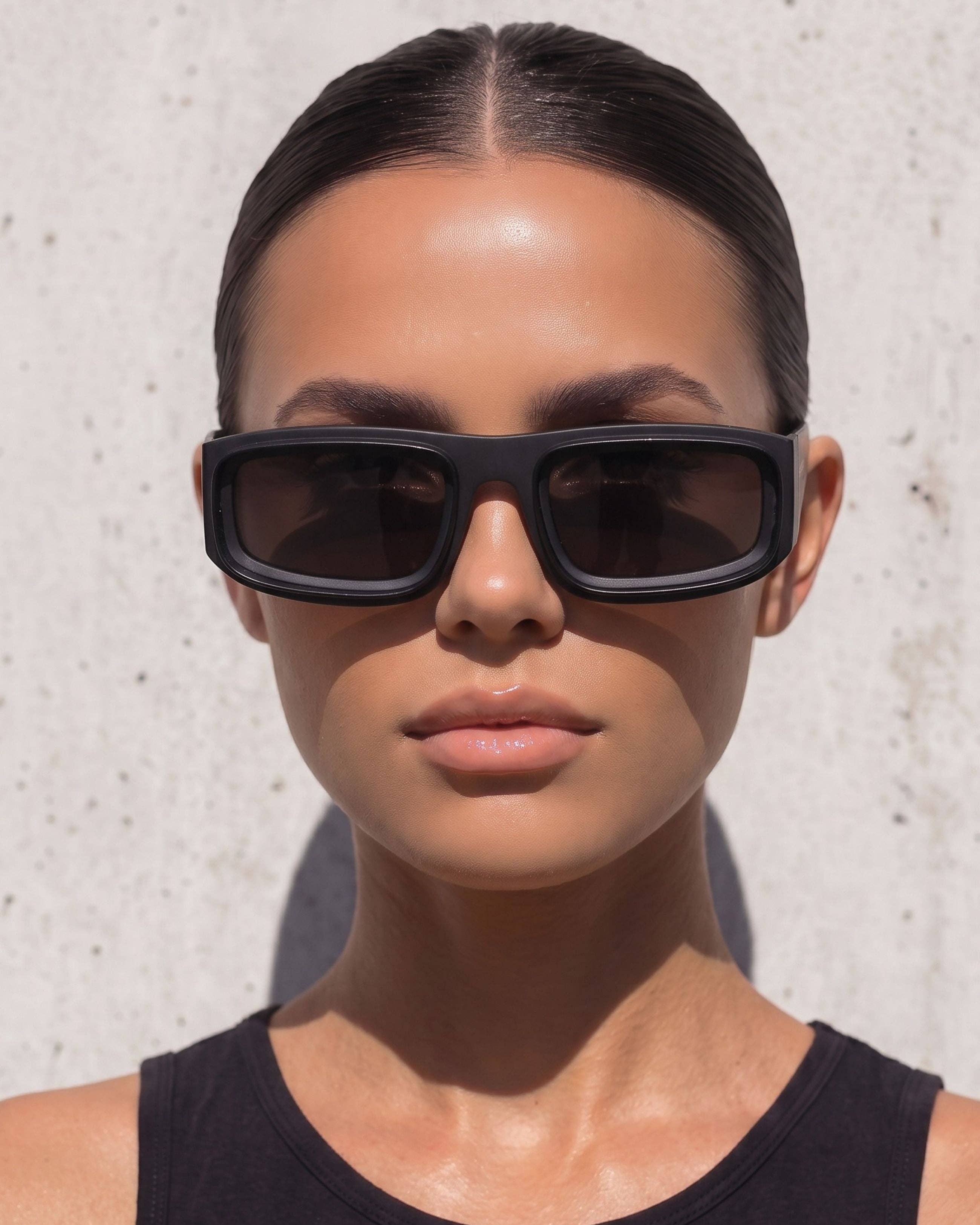 FIFTH & NINTH Rae Sunglasses: Matte Black + Polarized