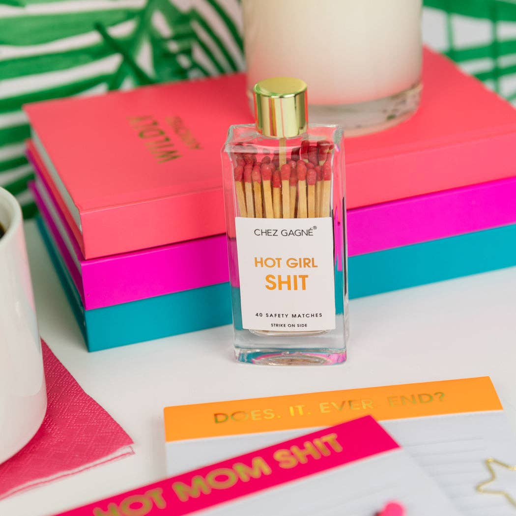 Hot Girl Shit - Glass Bottle Safety Matches - Red