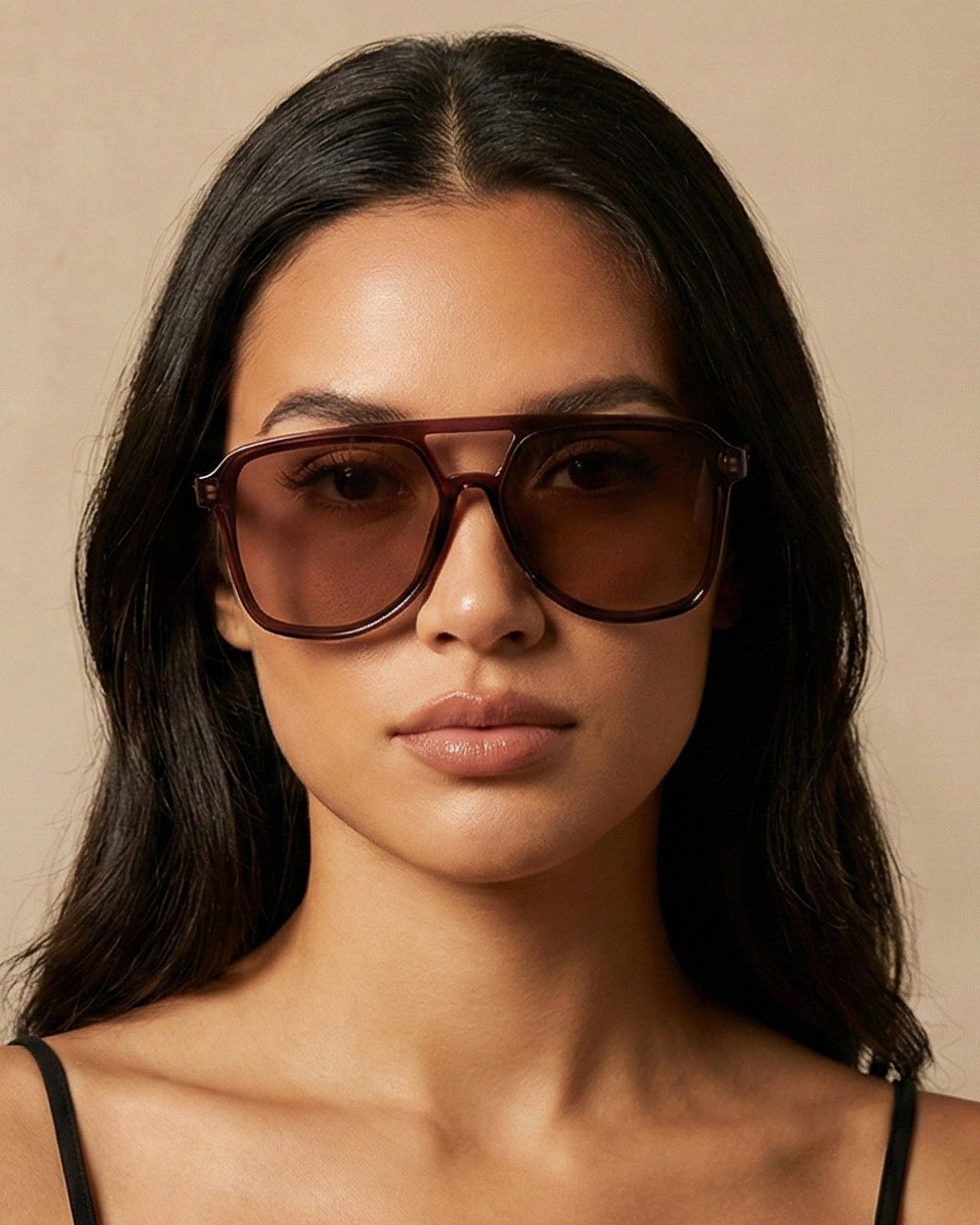 FIFTH & NINTH Lagos Sunglasses: Maroon