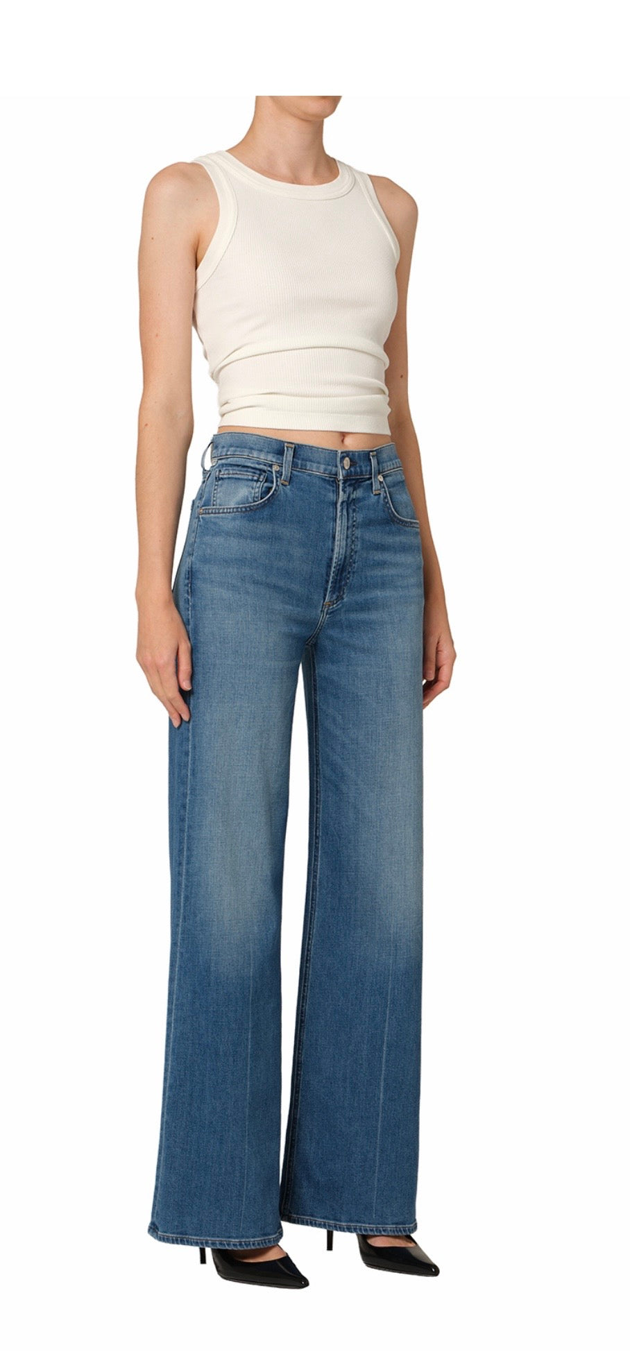 CITIZENS OF HUMANITY Lyra High Rise Wide Leg Jeans in Candle Light