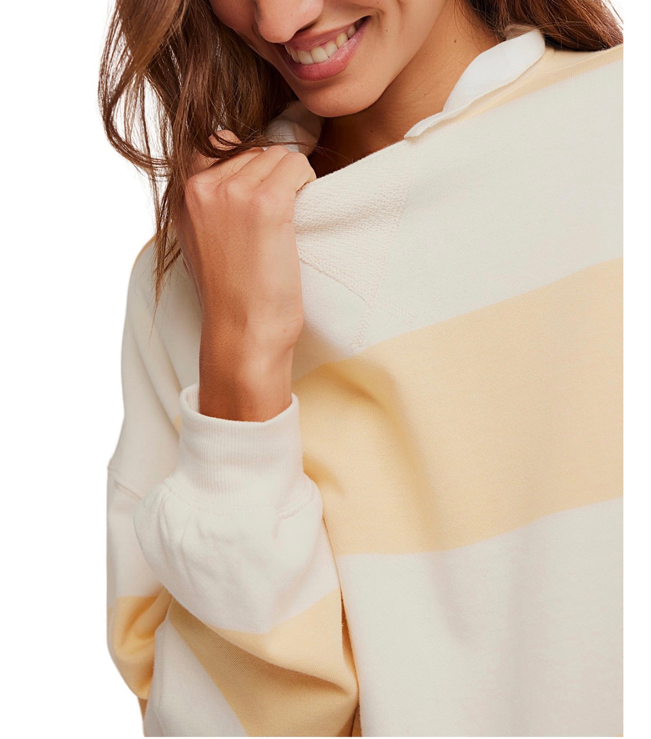 FREE PEOPLE Classic Stripe Crew Neck Oversized Sweatshirt