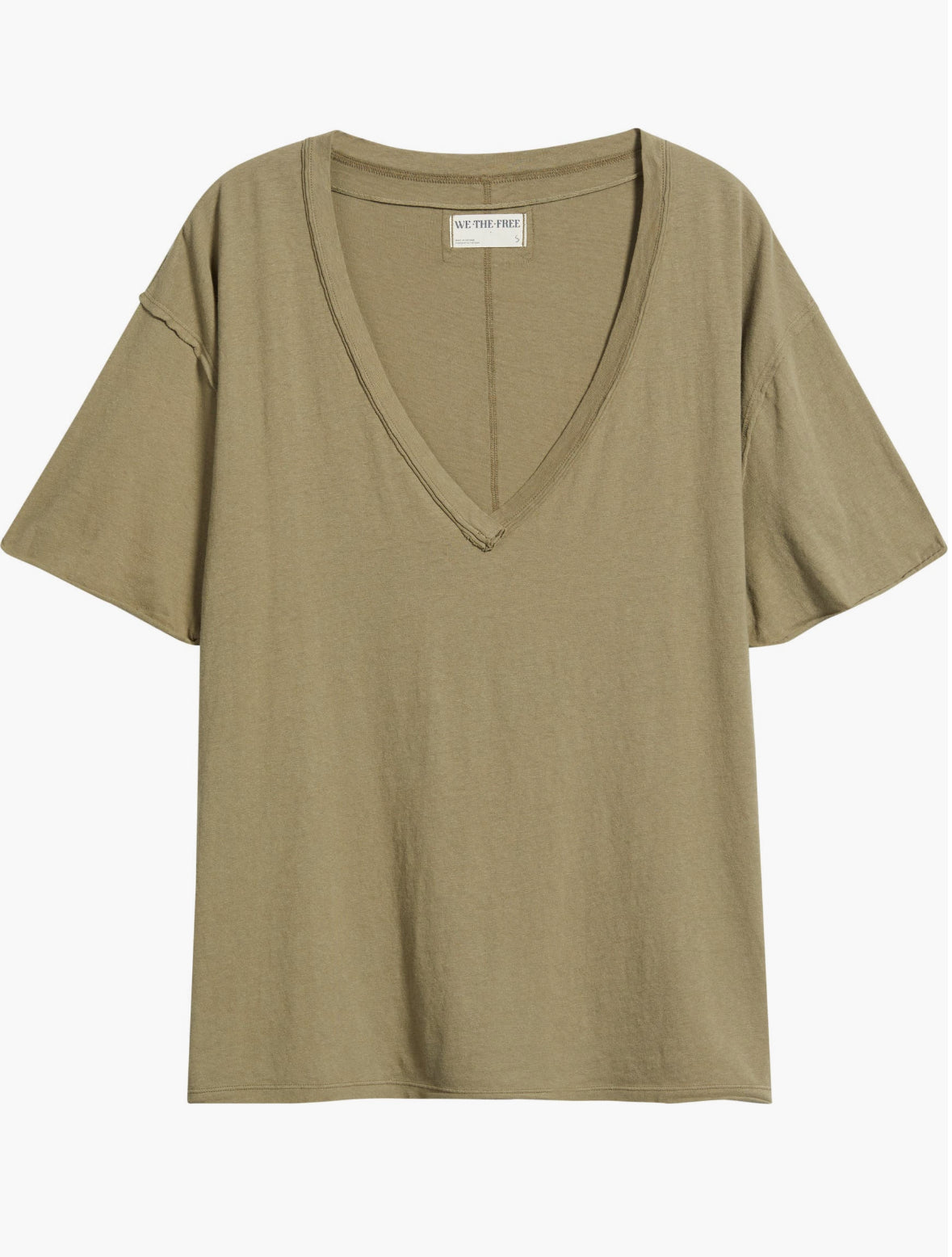 Free People Nina V-Neck Cotton T-Shirt