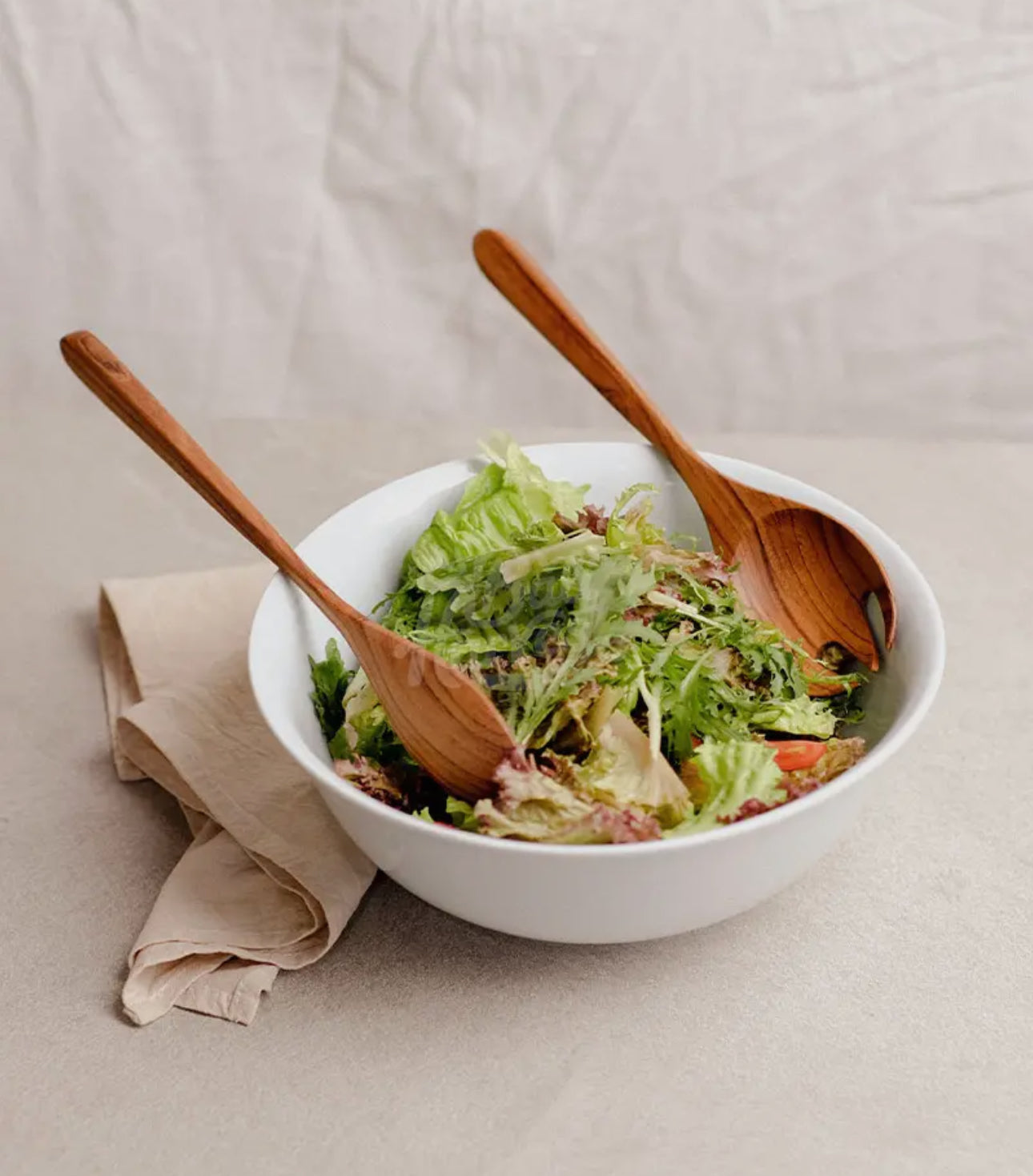 HARVEST BALI Teak Wooden Salad Servers Set - Salad
Spoon Fork Spatula