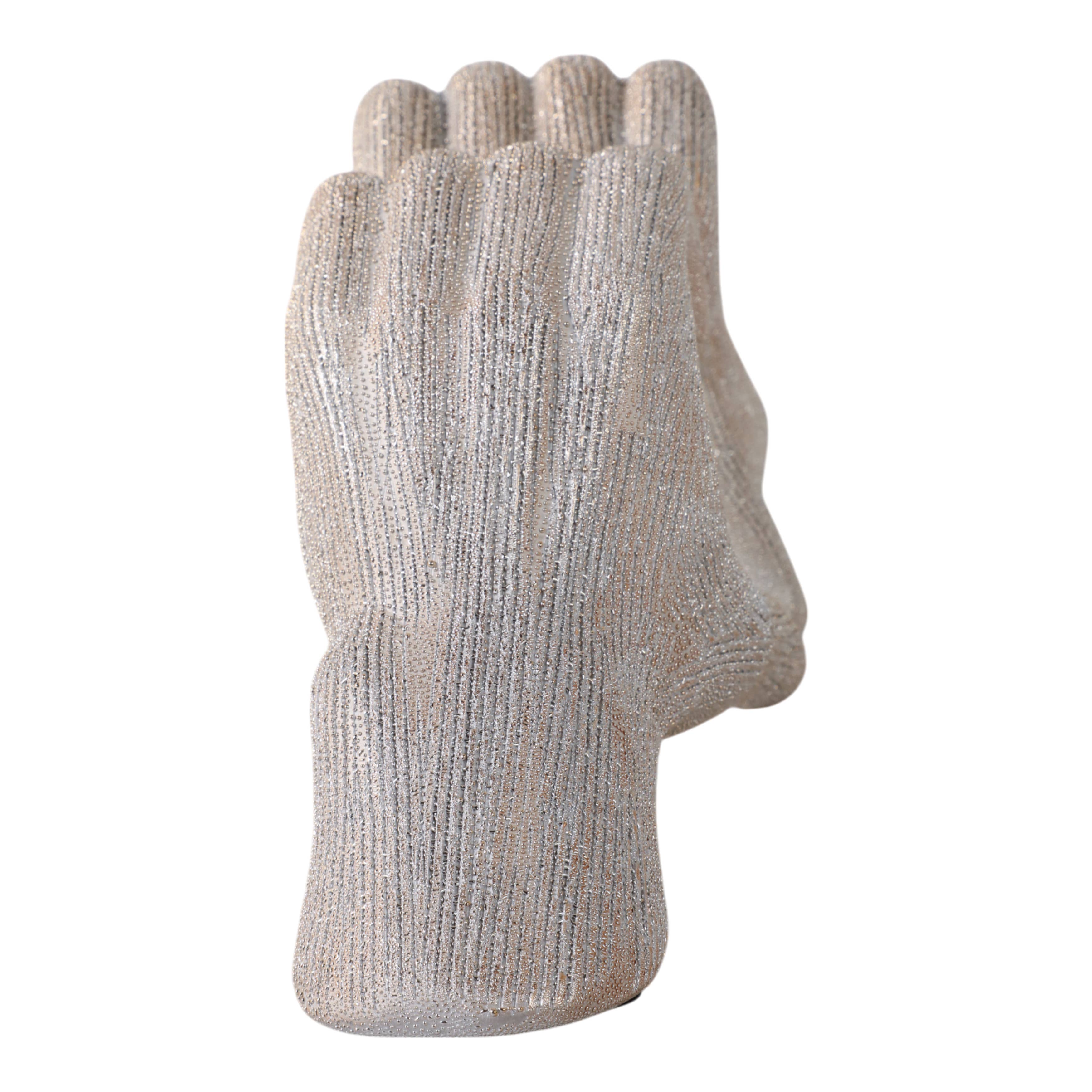 Ceramic Hands Heart Decorative Sculpture - Gold, 5 in.