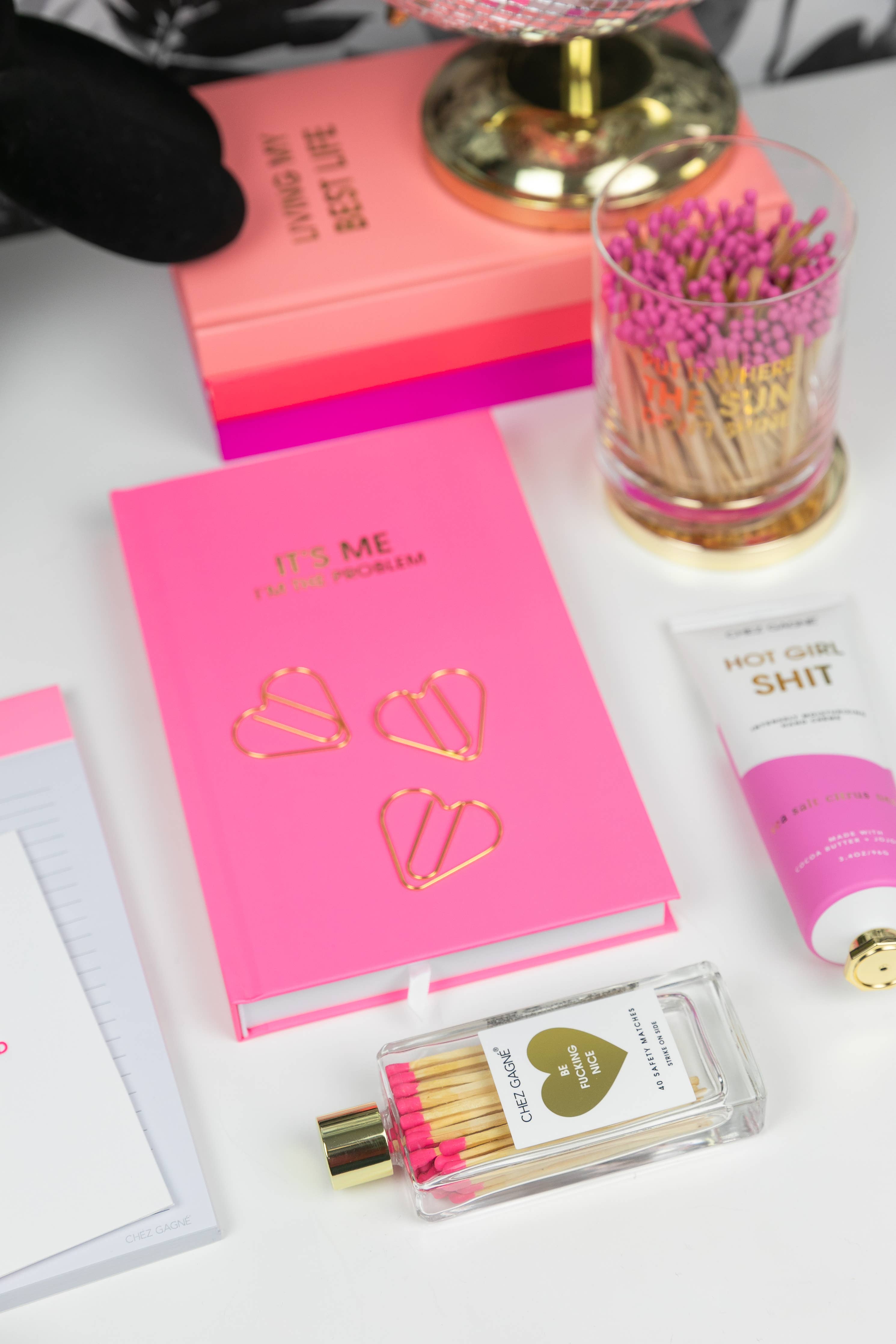 Be Fucking Nice - Glass Bottle Safety Matches - Bright Pink