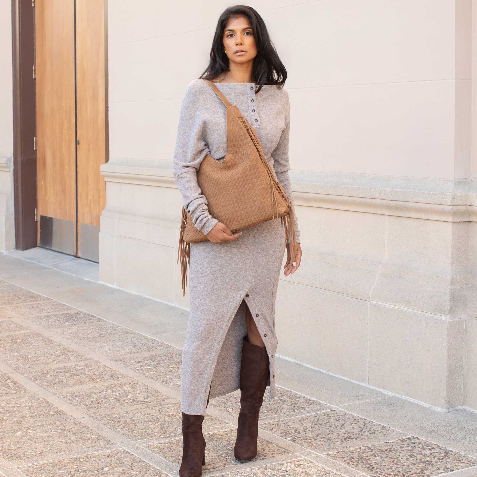 *PREORDER* MELIE BIANCO Brynlee Vegan Suede Tote Bag