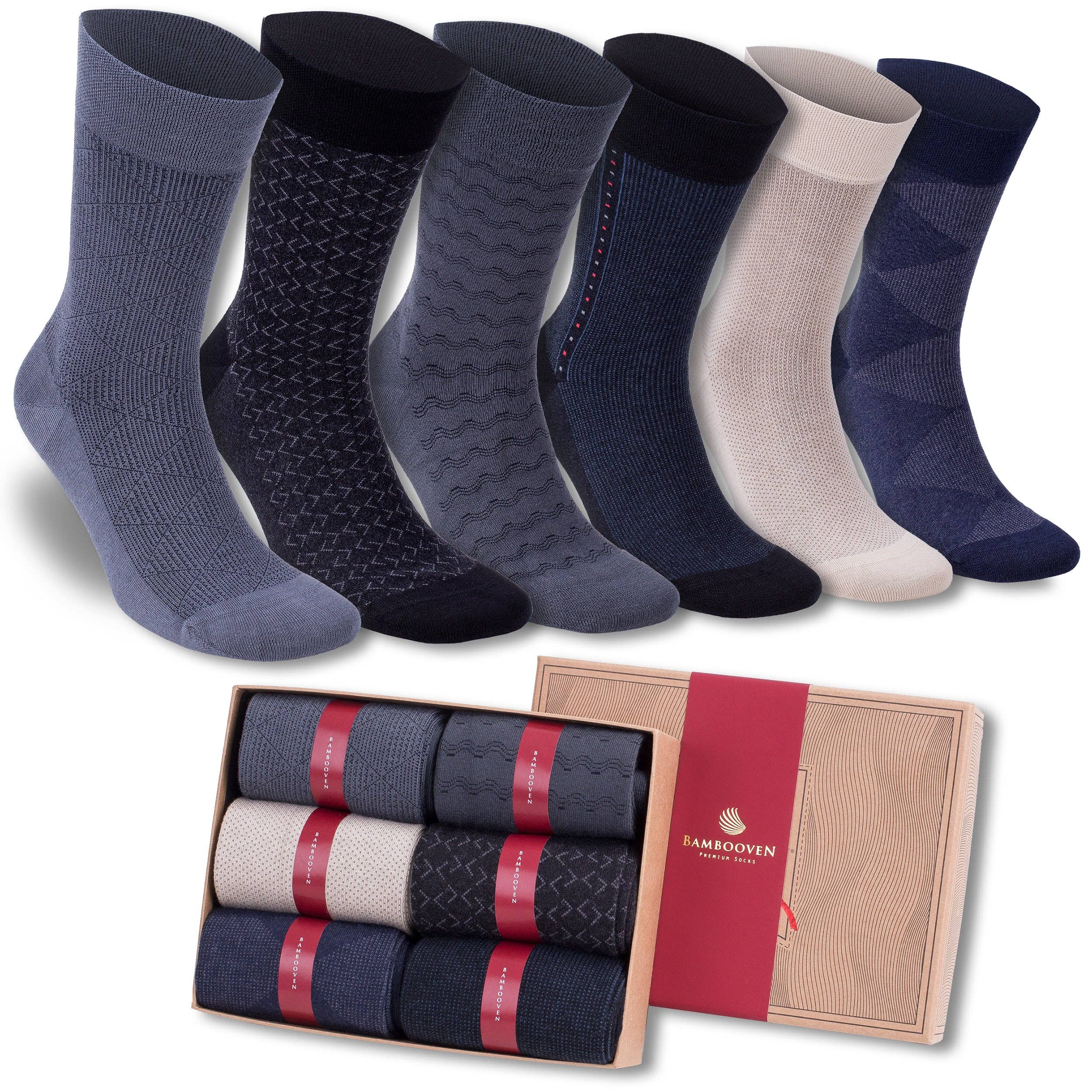 Bambooven Men’s Bamboo Dress & Trouser Socks 6-Pairs (594)