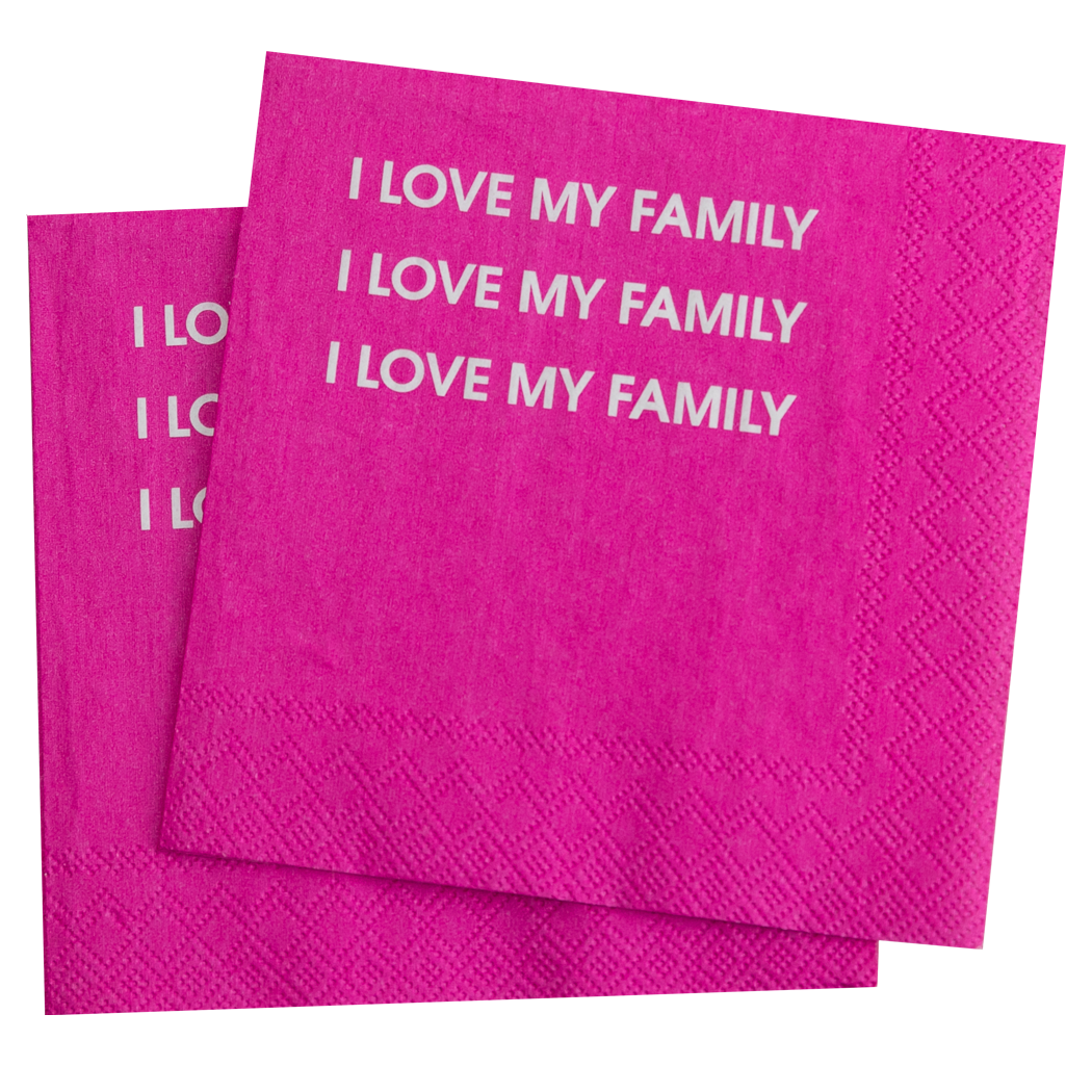 I Love My Family - Cocktail Napkins