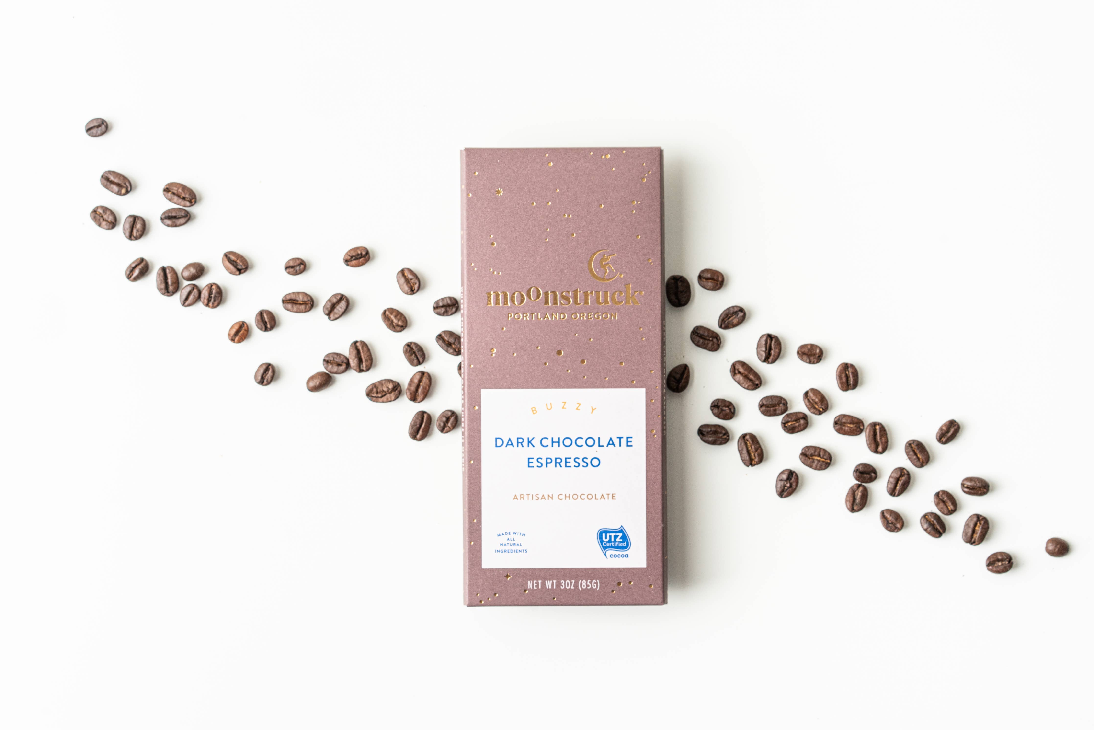 MOONSTRUCK Buzzy Dark Espresso Chocolate Bar