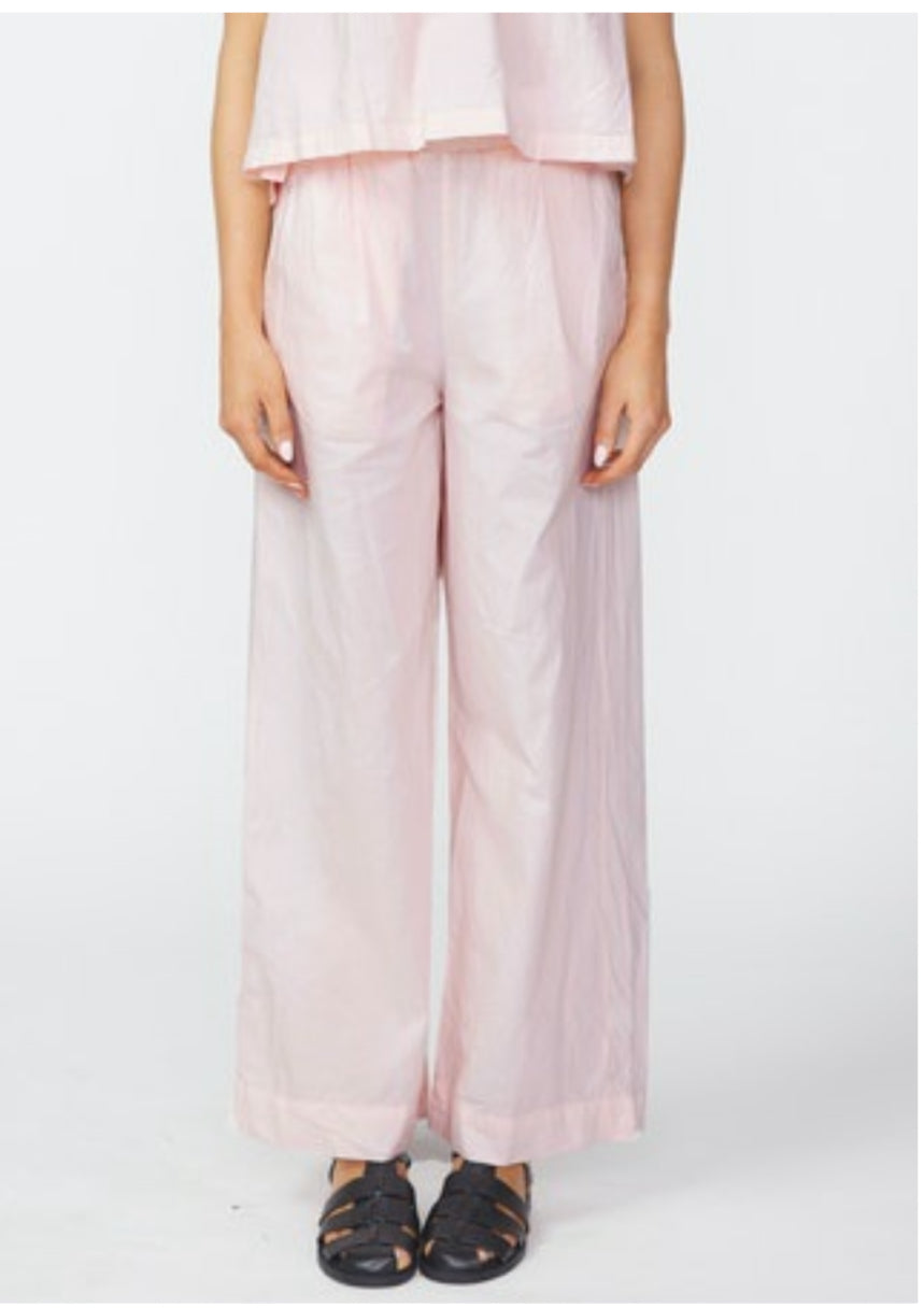 STATESIDE Voile Wide Leg Trouser in Pale Pink