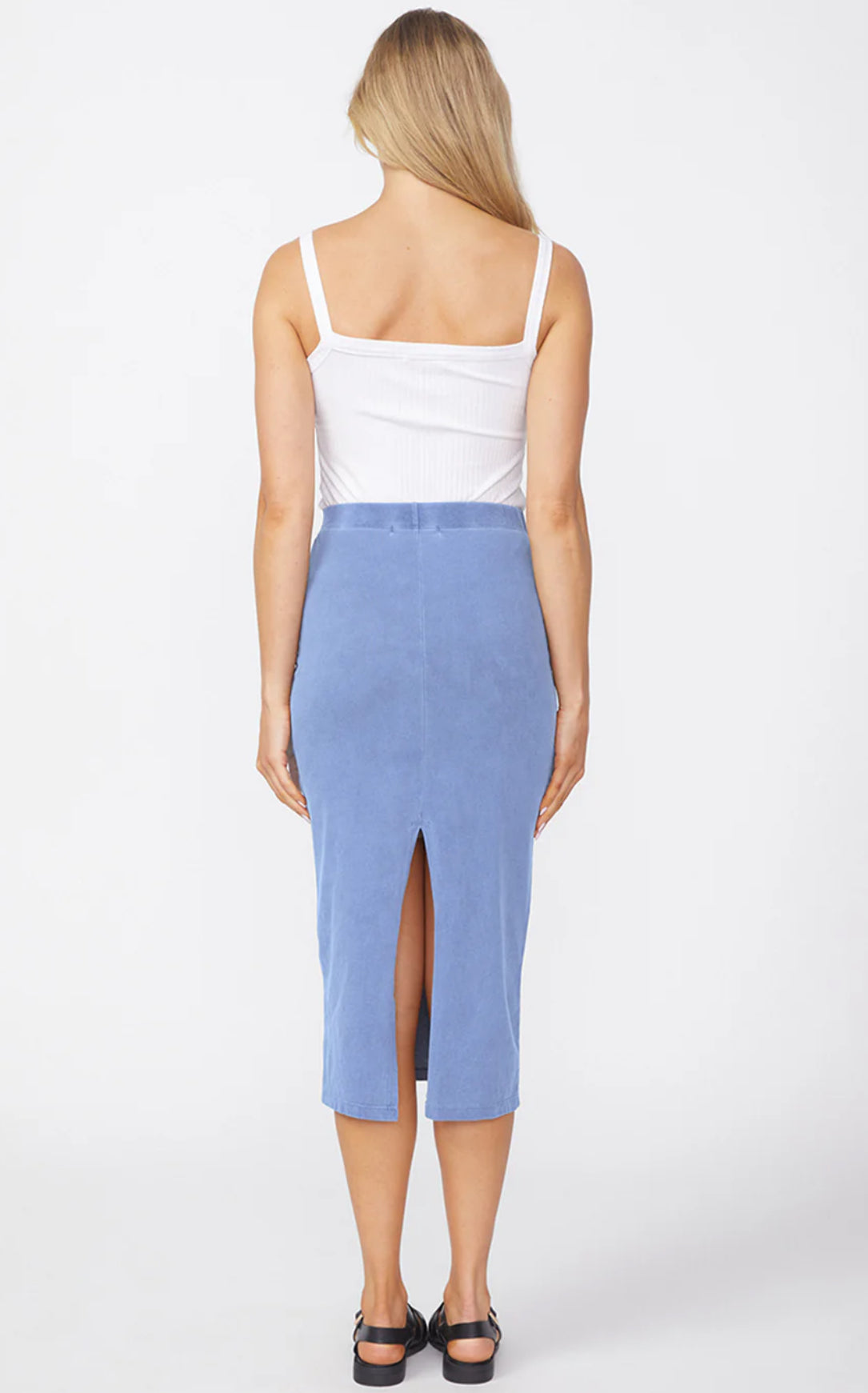 STATESIDE Cloud Midi Skirt in Sea