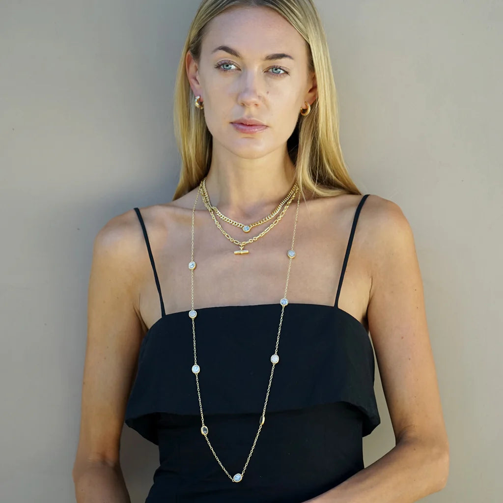 TAT2 DESIGNS Mini Gold Pavia Station Necklace