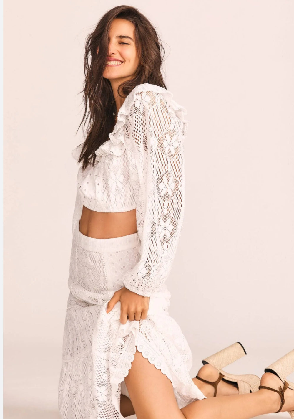 Love Shack Fancy Dorabella Crop Top