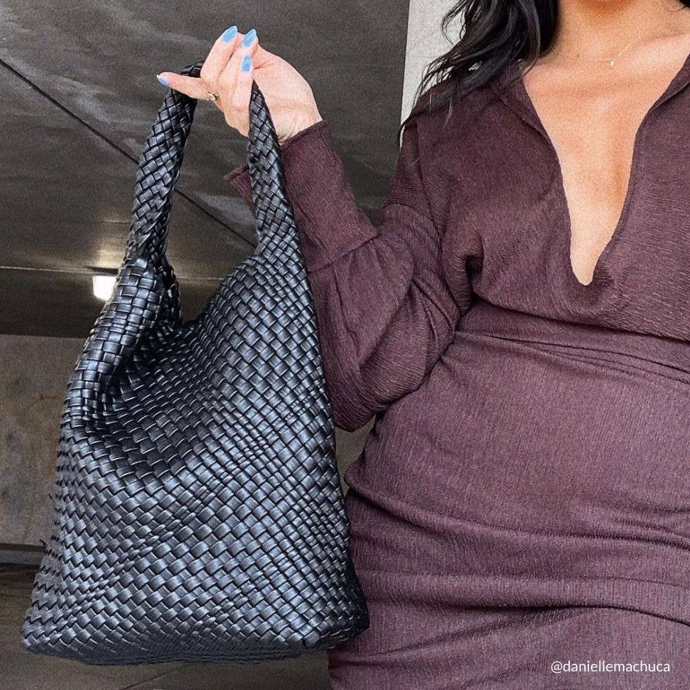 *PREORDER* MELIE BIANCO Johanna Black Recycled Vegan Shoulder Bag