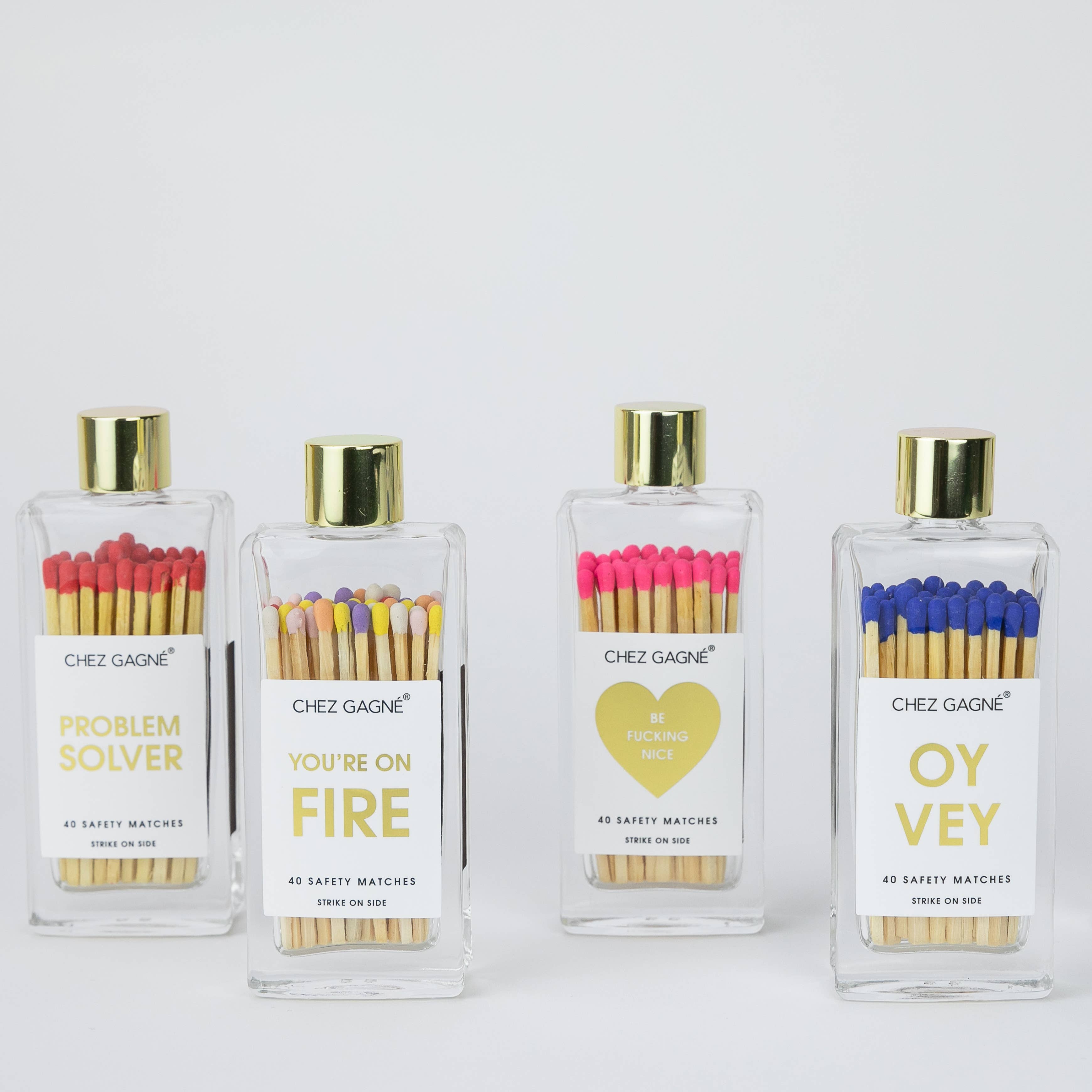 Oy Vey - Glass Bottle Safety Matches - Royal Blue