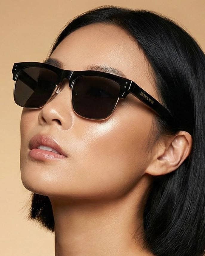 FIFTH & NINTH Otis Polarized Sunglasses: Black/Silver / Polarized