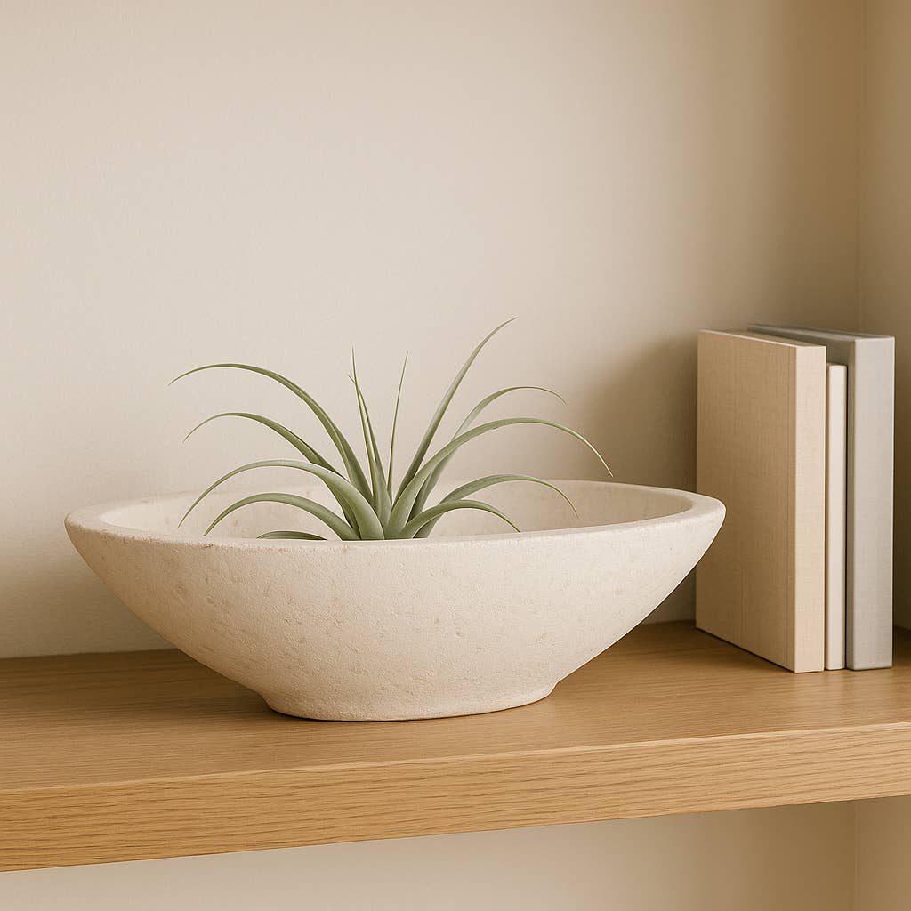 Bowl - White Artisanal Terracotta, 10 in.