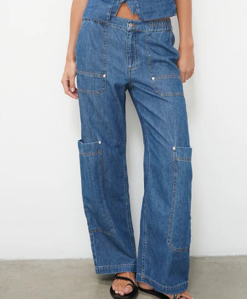 LNA Ryleigh Utility Pant - Soft Denim