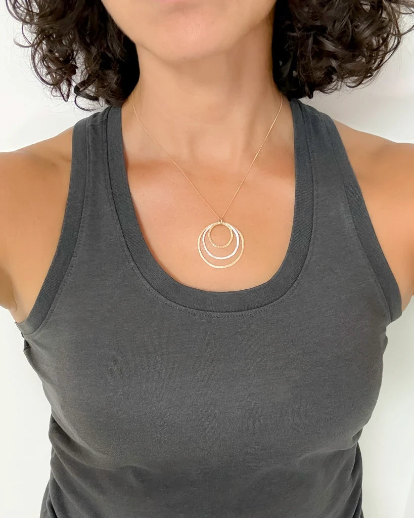 MATTE PORCELAIN Triple Circle Necklace