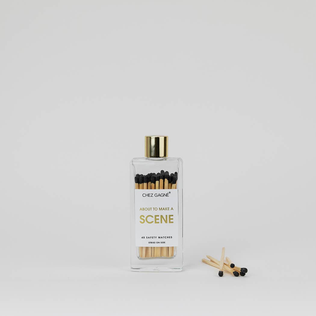 About To Make A Scene - Glass Bottle Safety Matches - Black