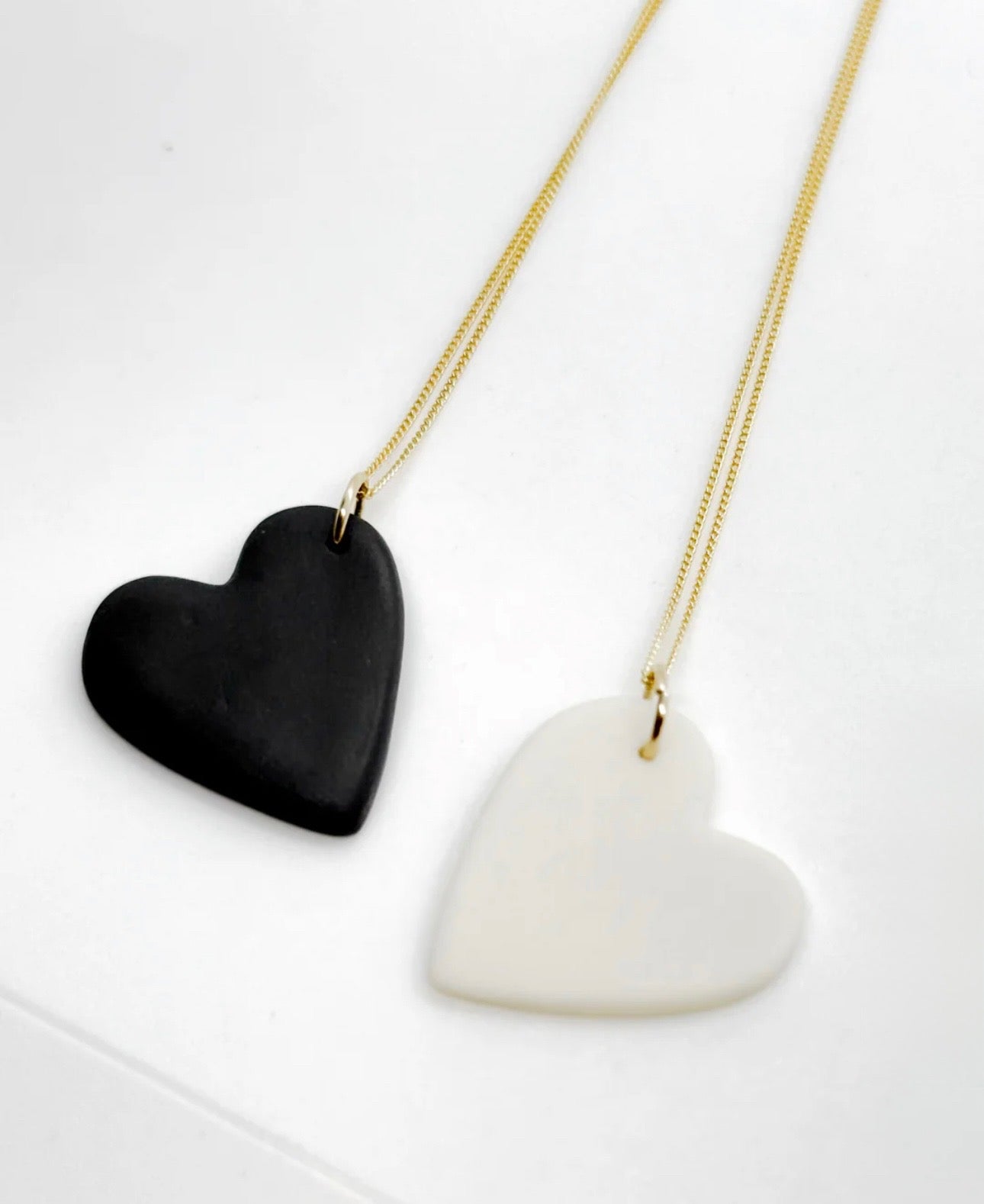 MATTE PORCELAIN Heart Necklace in White