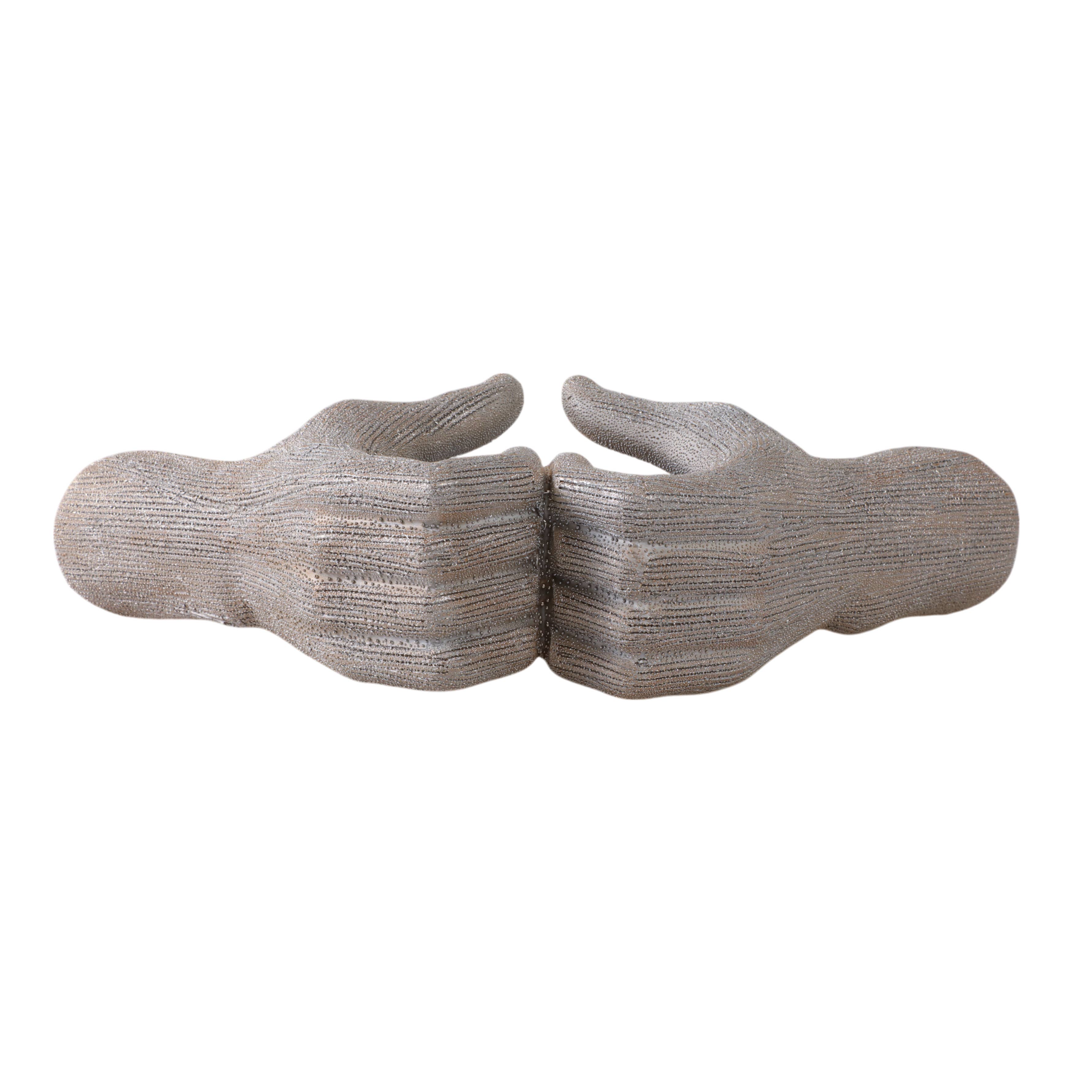Ceramic Hands Heart Decorative Sculpture - Gold, 5 in.