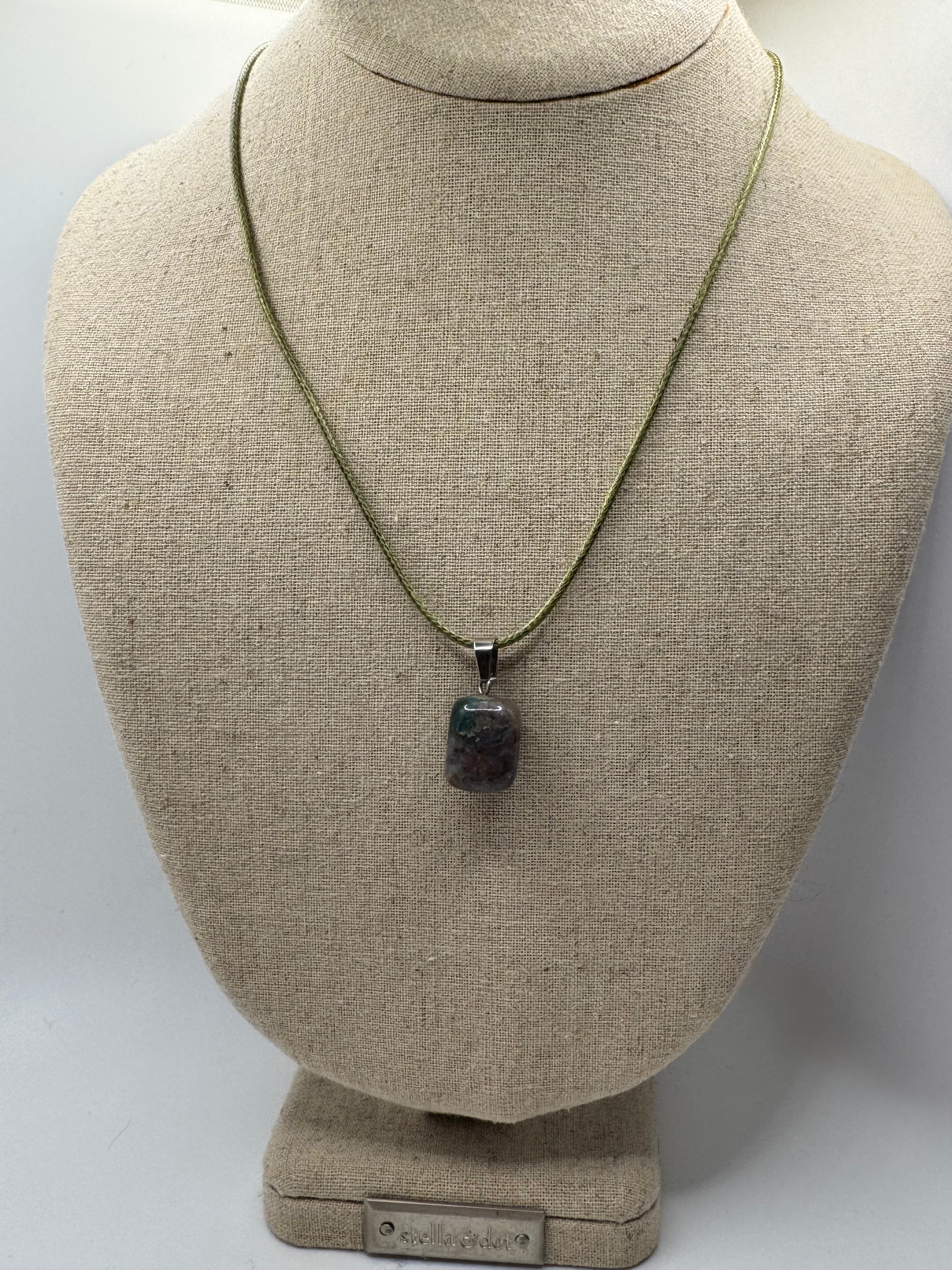 KRISTENS Verdant Jasper Pendant Necklace