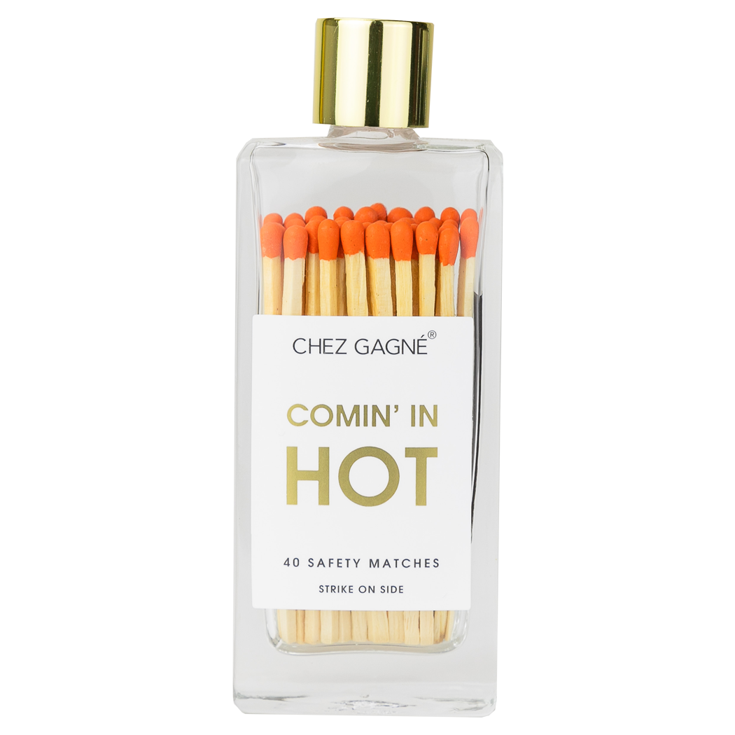 CHEZ GAGNE Coming In Hot Matches - Glass Bottle Matchsticks Orange