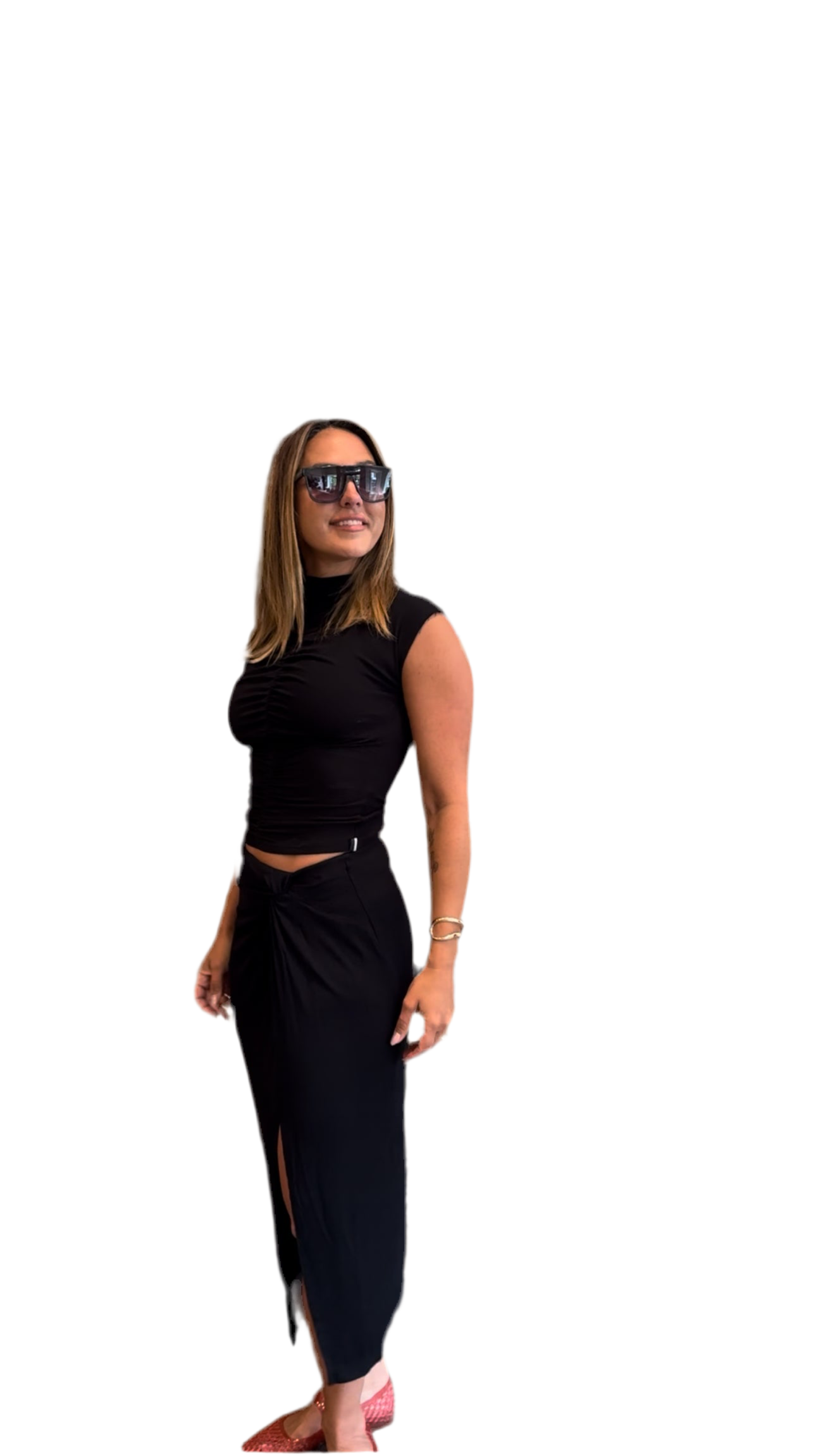 STATESIDE 2x1 Fine Ruched Sleeveless top