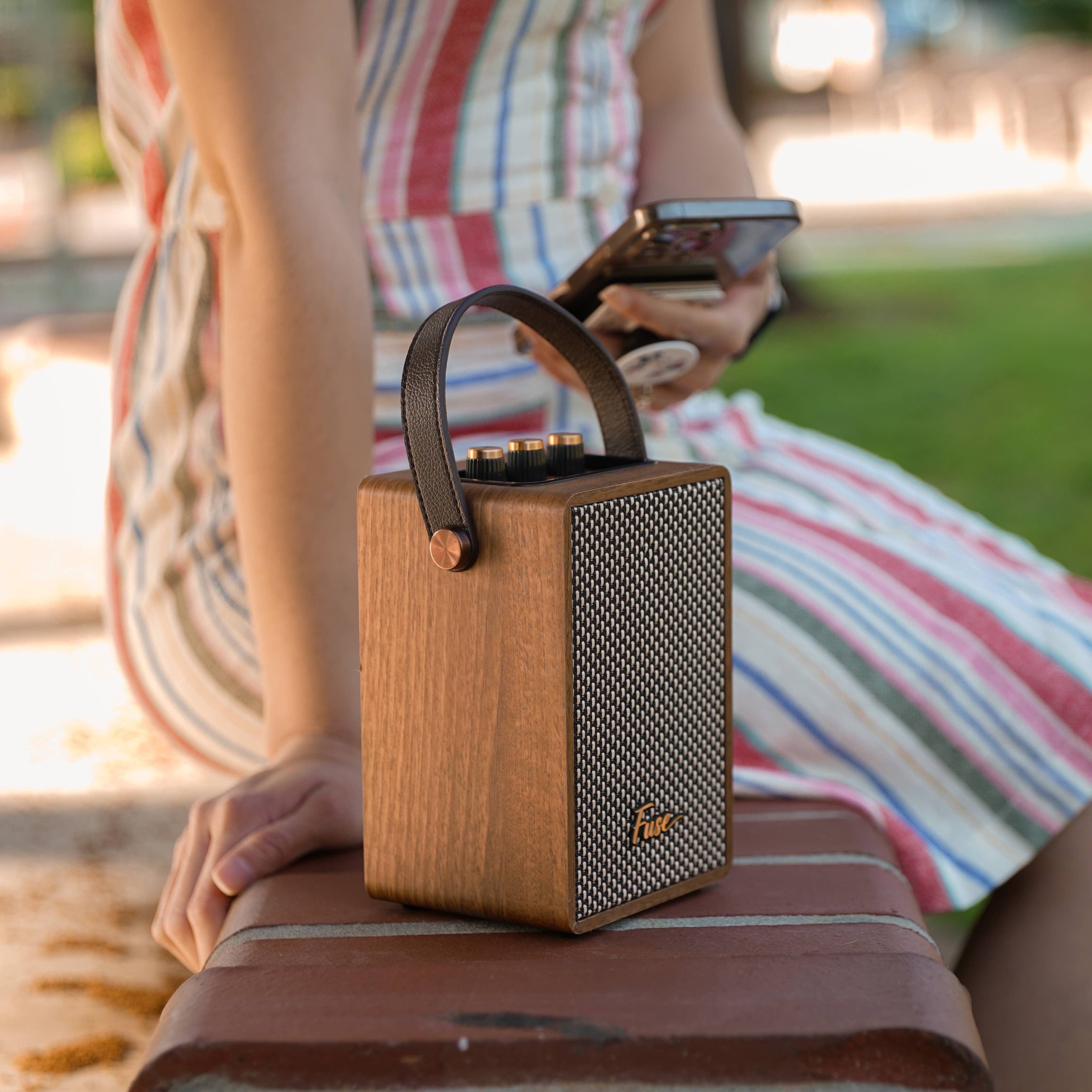 Fuse Andle Bluetooth Speaker with Handle - Brown: Brown