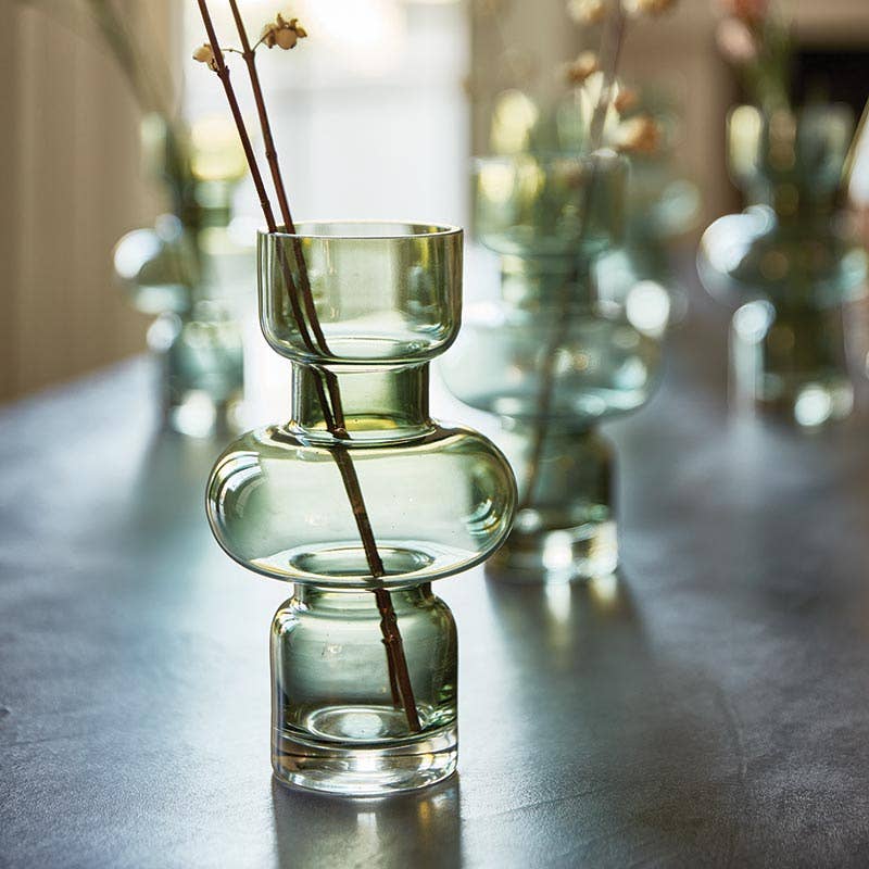 Glass Bubble Vase — Green
