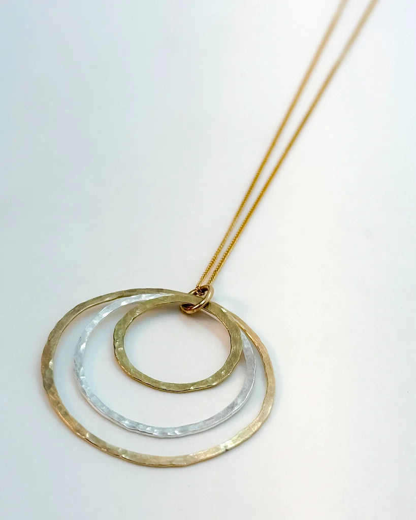 MATTE PORCELAIN Triple Circle Necklace